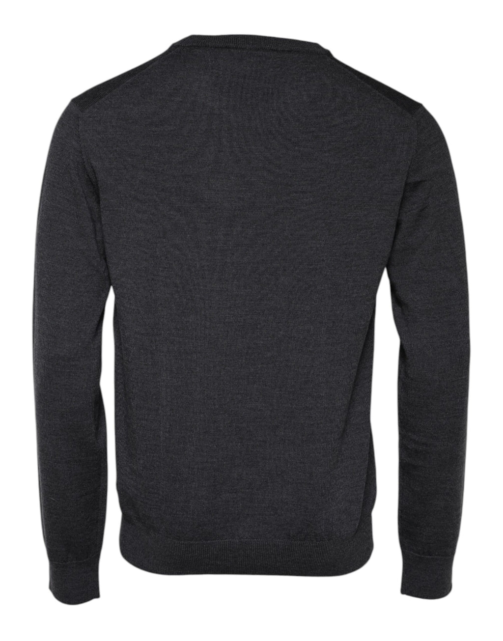 Dolce & Gabbana Grauer Woll-Logo-Strickpullover für Männer