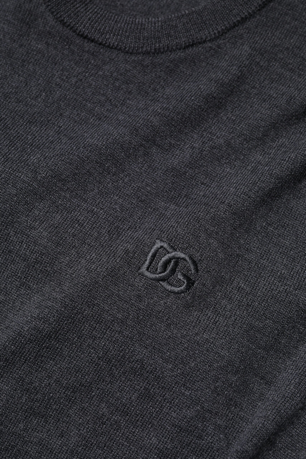 Dolce & Gabbana Grauer Woll-Logo-Strickpullover für Männer