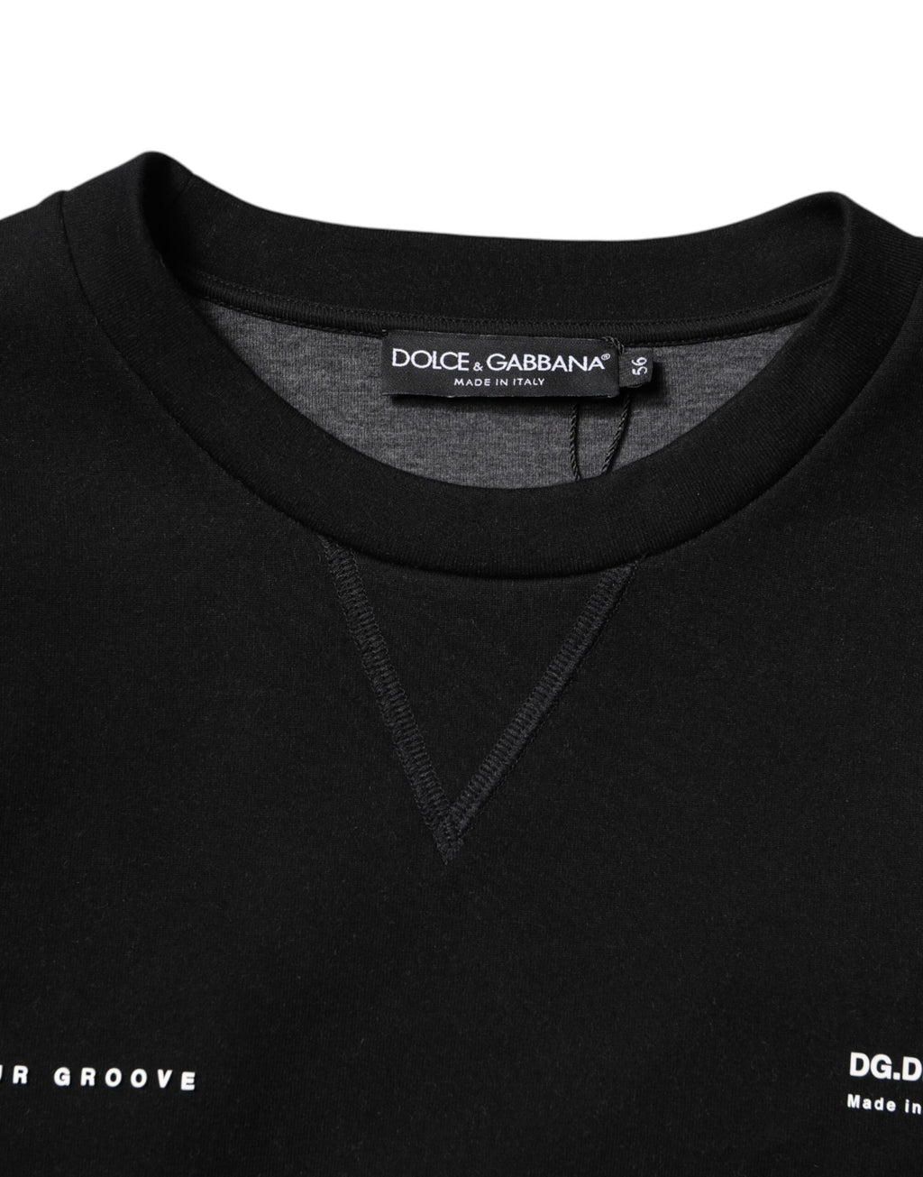 Dolce & Gabbana Black Logo Cotton Knit Jumper