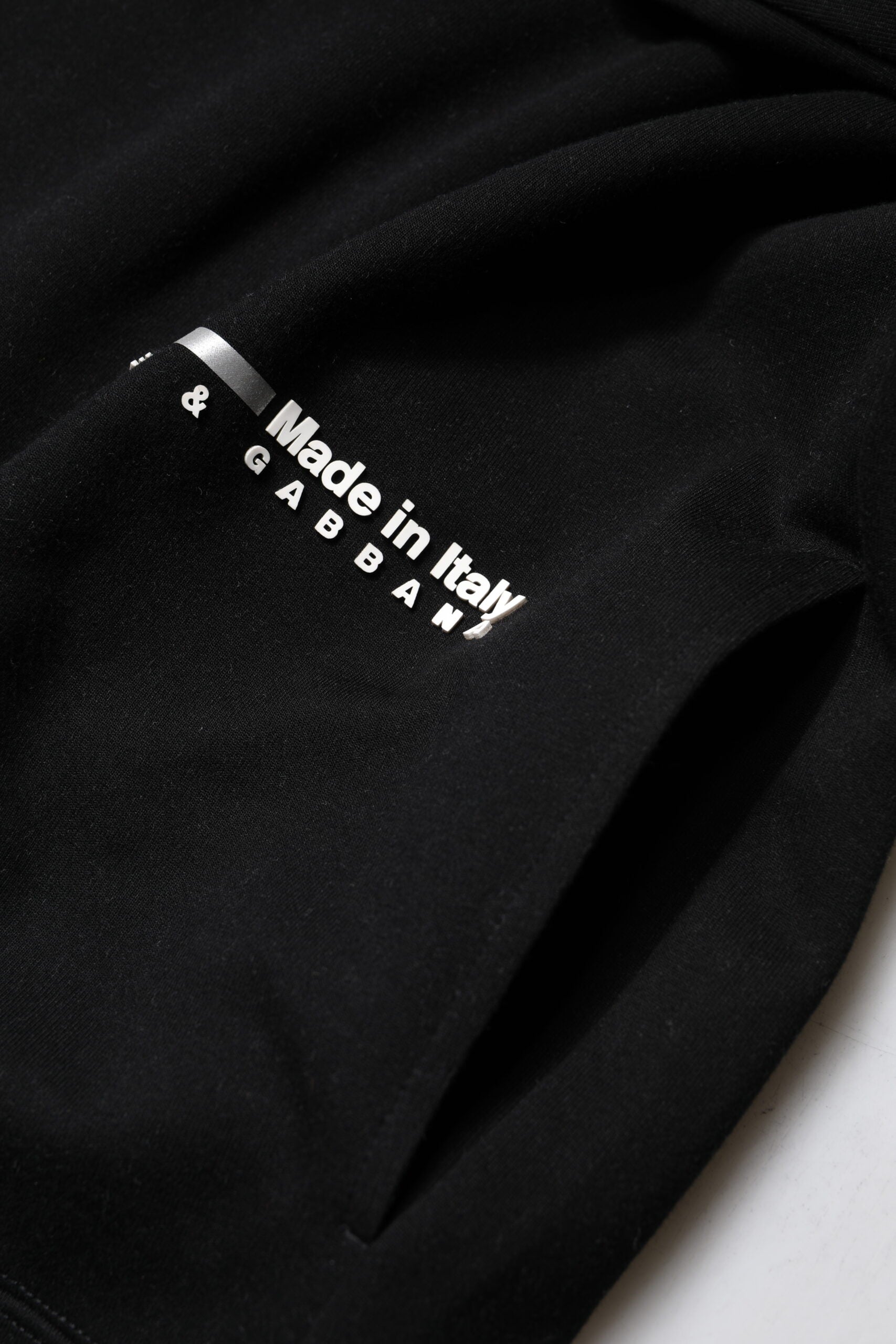 Dolce & Gabbana Black Logo Cotton Knit Jumper