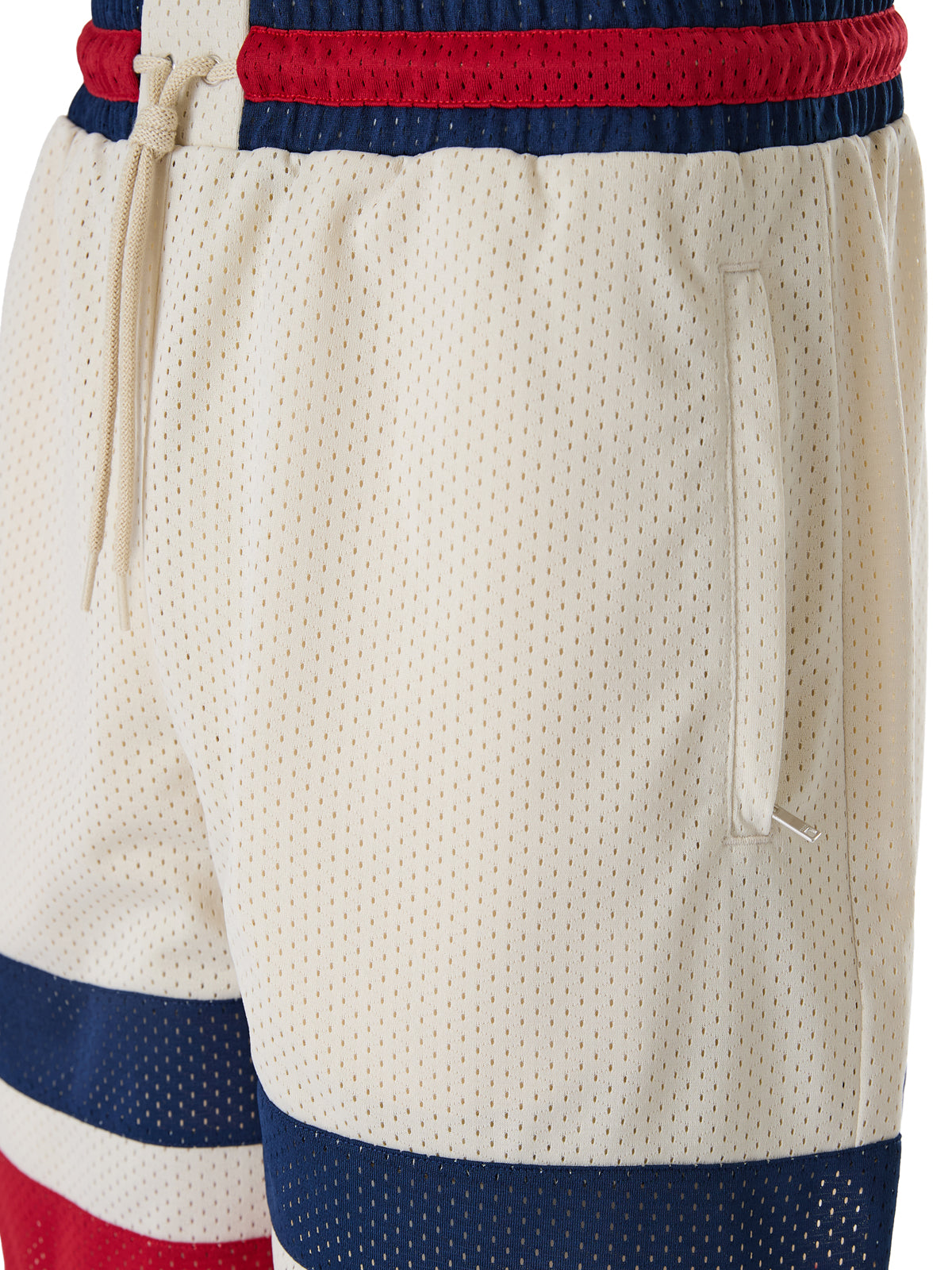 Gucci Cremefarbene Polyester-Logo-Shorts