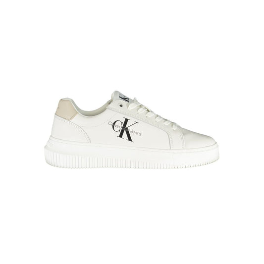Calvin Klein Schicke weiße Schnürsenkel-Sneakers mit kontrastierenden Details