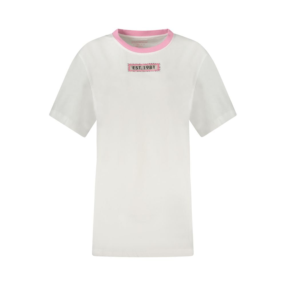 Guess Jeans Weißes T-Shirt aus Baumwolle für Frauen