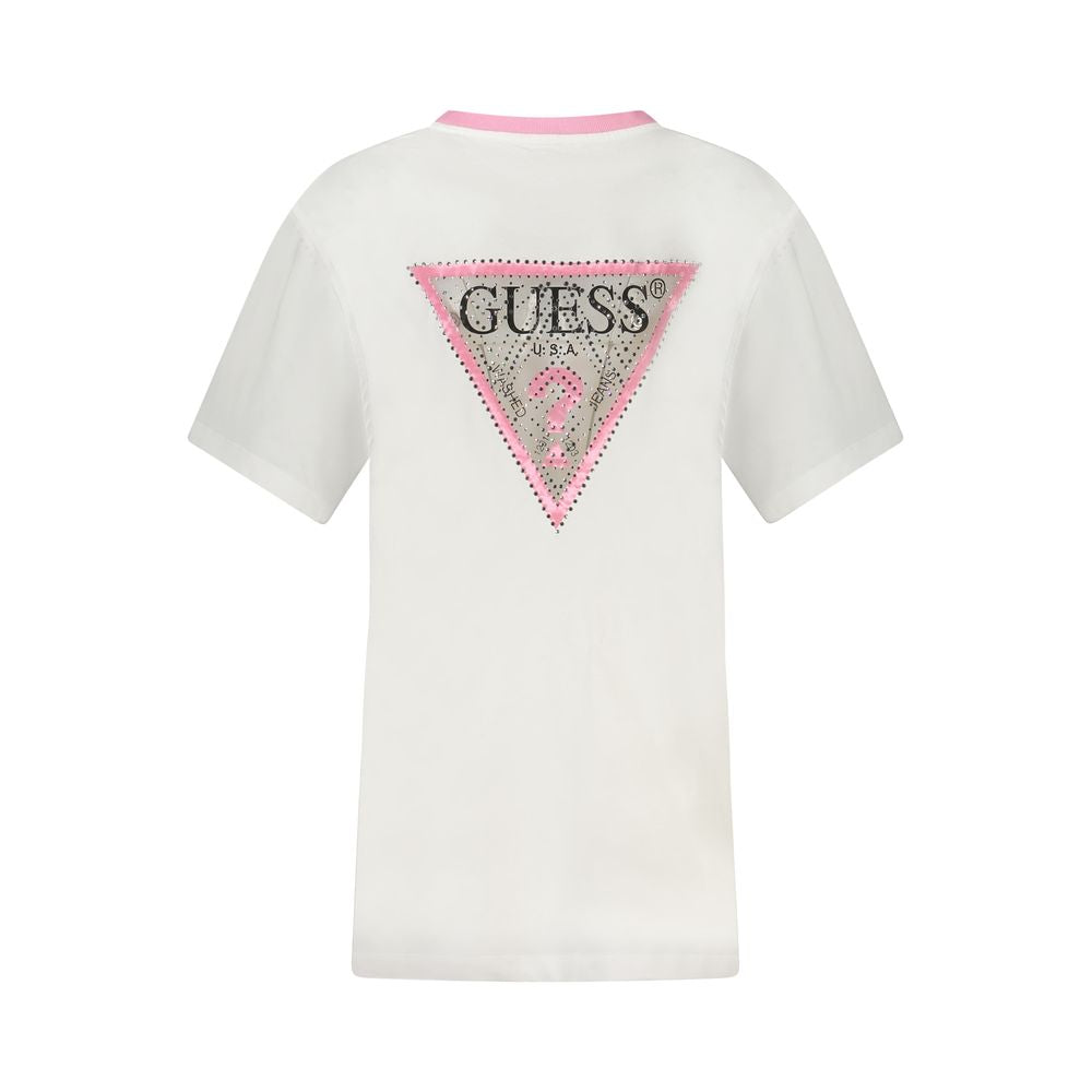 Guess Jeans Weißes T-Shirt aus Baumwolle für Frauen