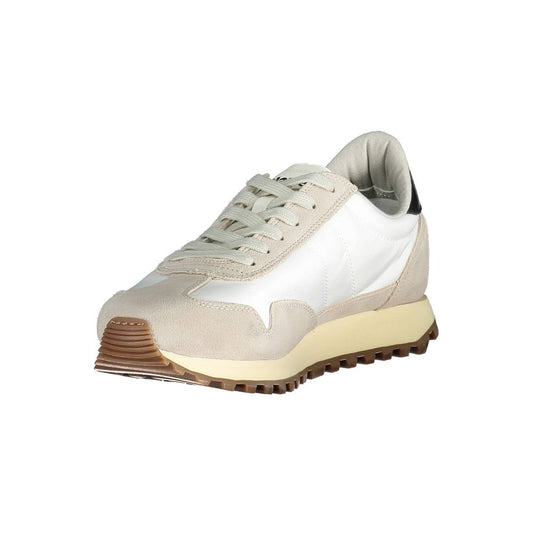 Blauer Sneaker aus weißem Polyester
