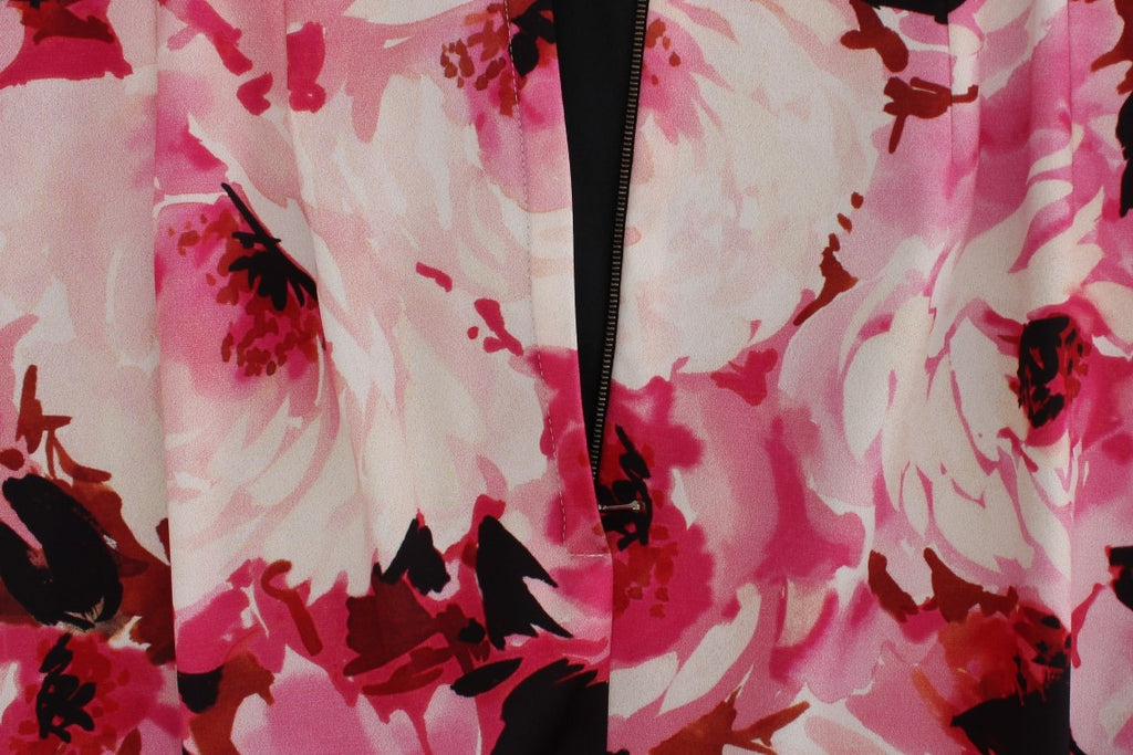 Dolce & Gabbana Pink Floral Long Maxi Dress with Sheath
