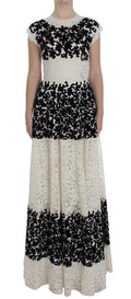 Dolce & Gabbana Ricamo Floral Lace Long Ball Maxi Dress