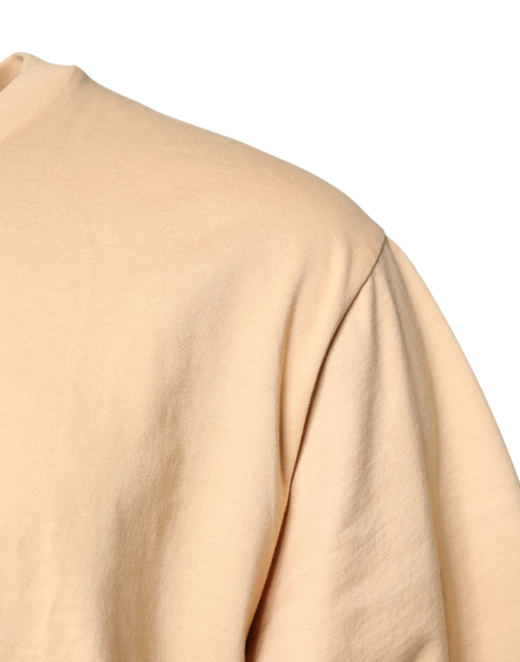 Dolce & Gabbana Beige Cotton Crew-Neck T-Shirt with Logo Print