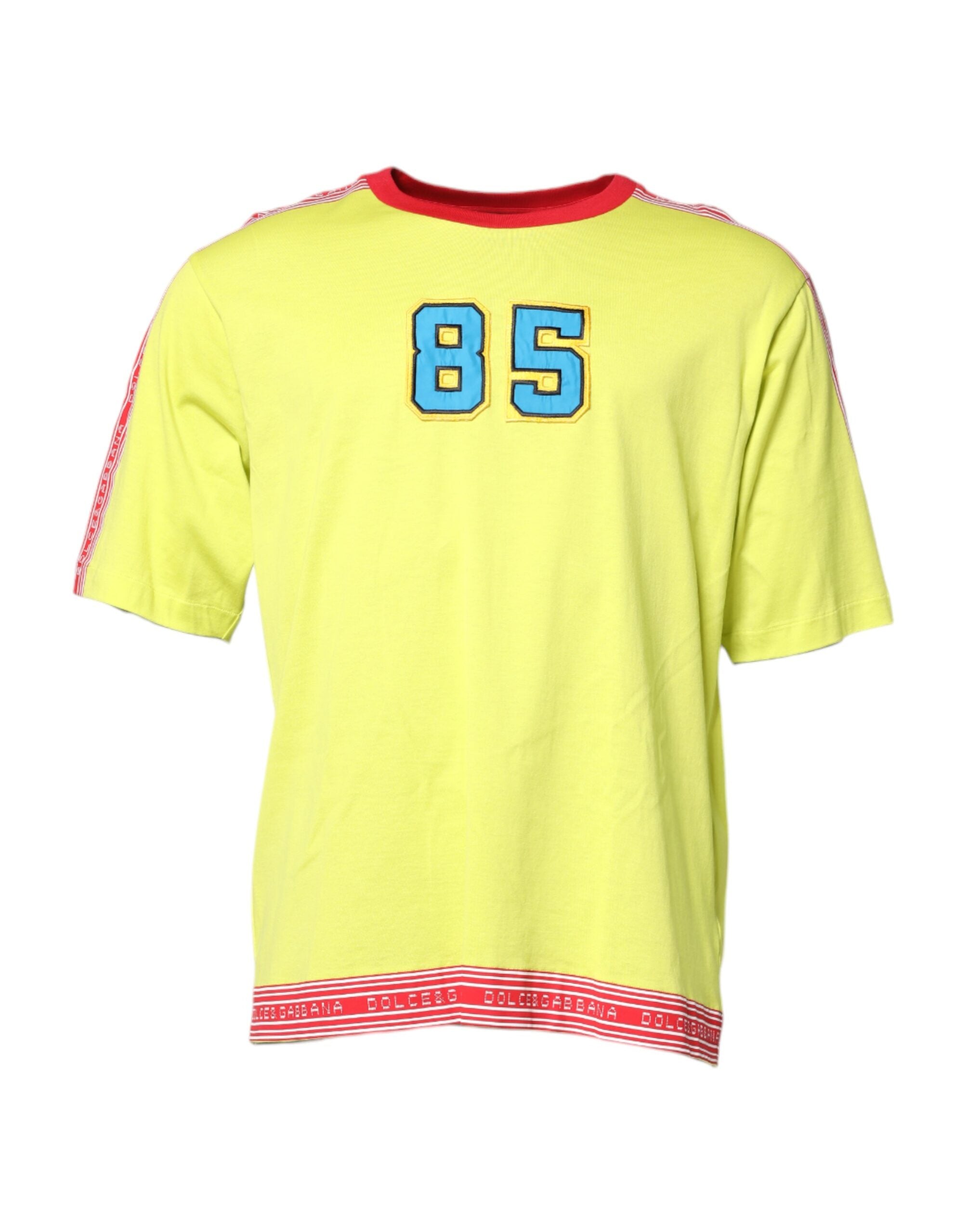 Dolce & Gabbana Green Cotton Crew Neck T-Shirt 85 Patch