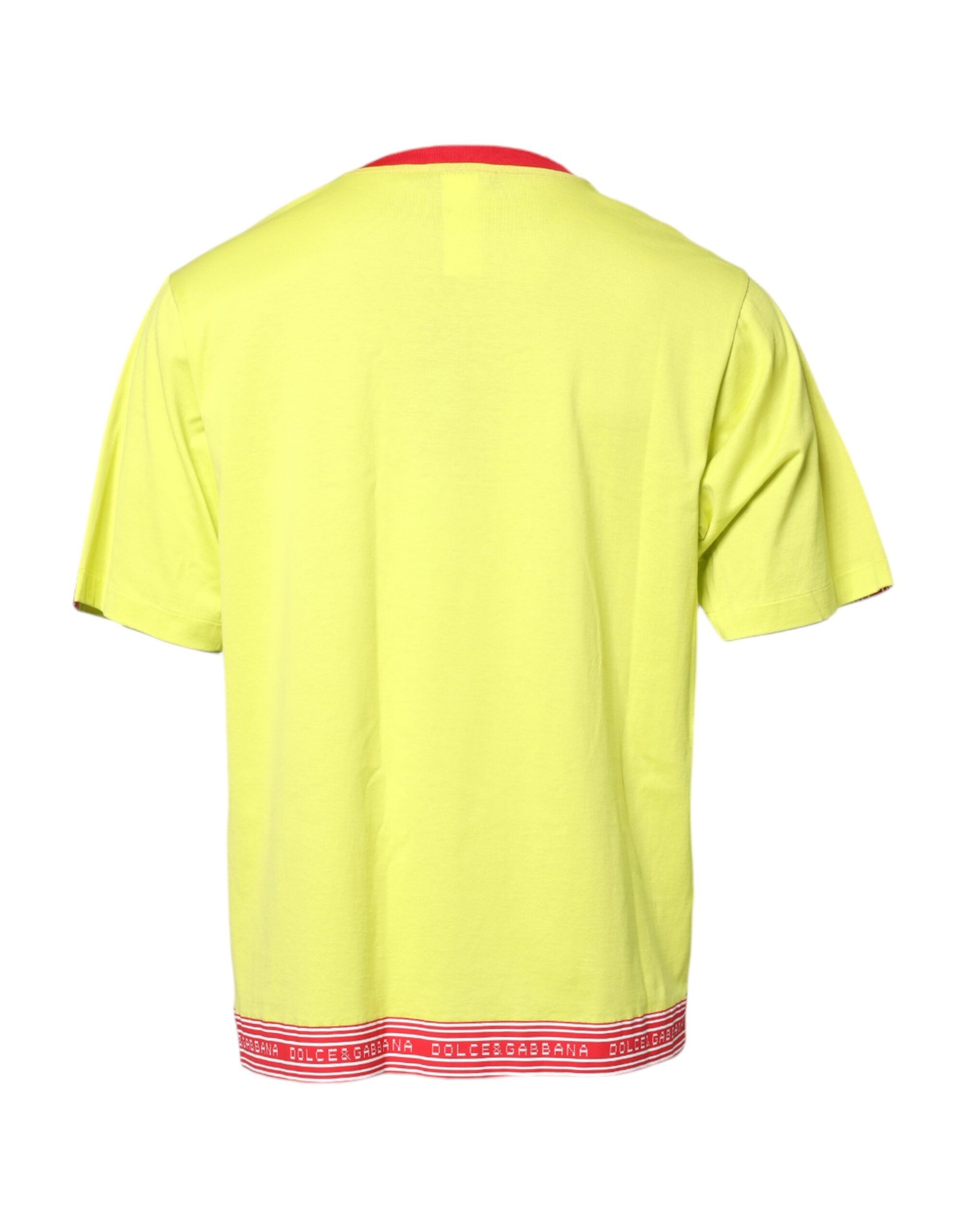 Dolce & Gabbana Green Cotton Crew Neck T-Shirt 85 Patch