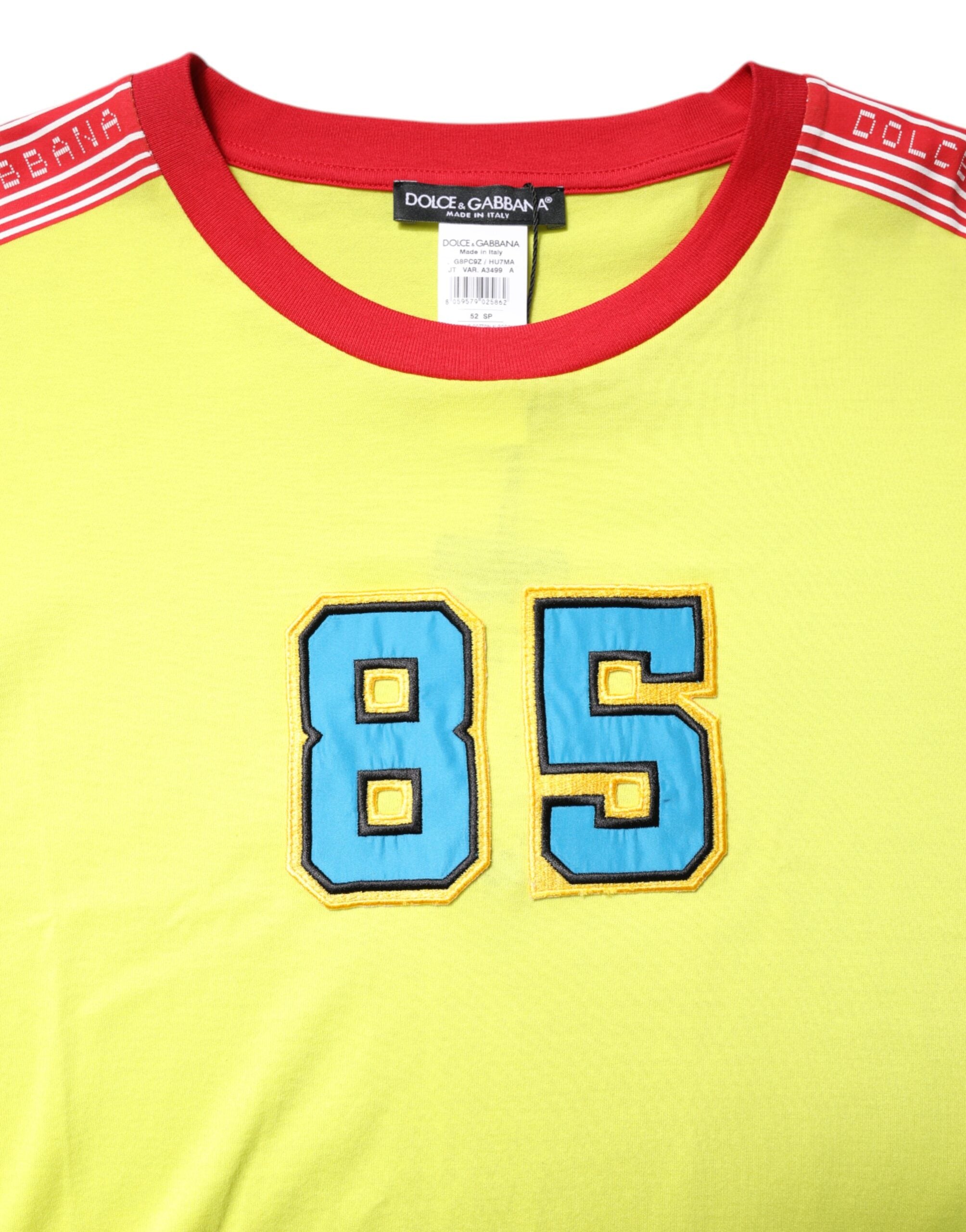 Dolce & Gabbana Green Cotton Crew Neck T-Shirt 85 Patch