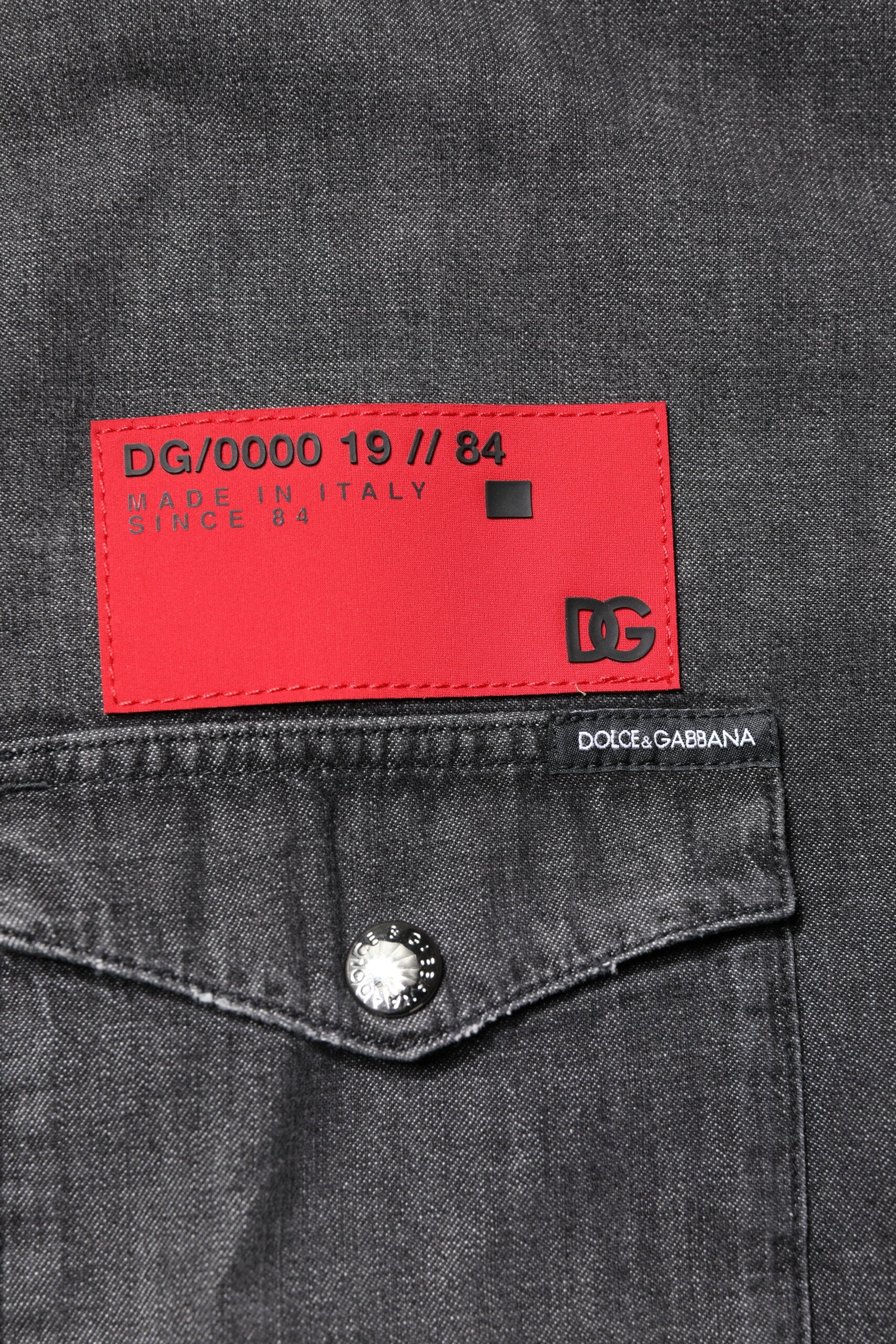 Dolce & Gabbana Grey Long Sleeve Button-Up Denim Shirt