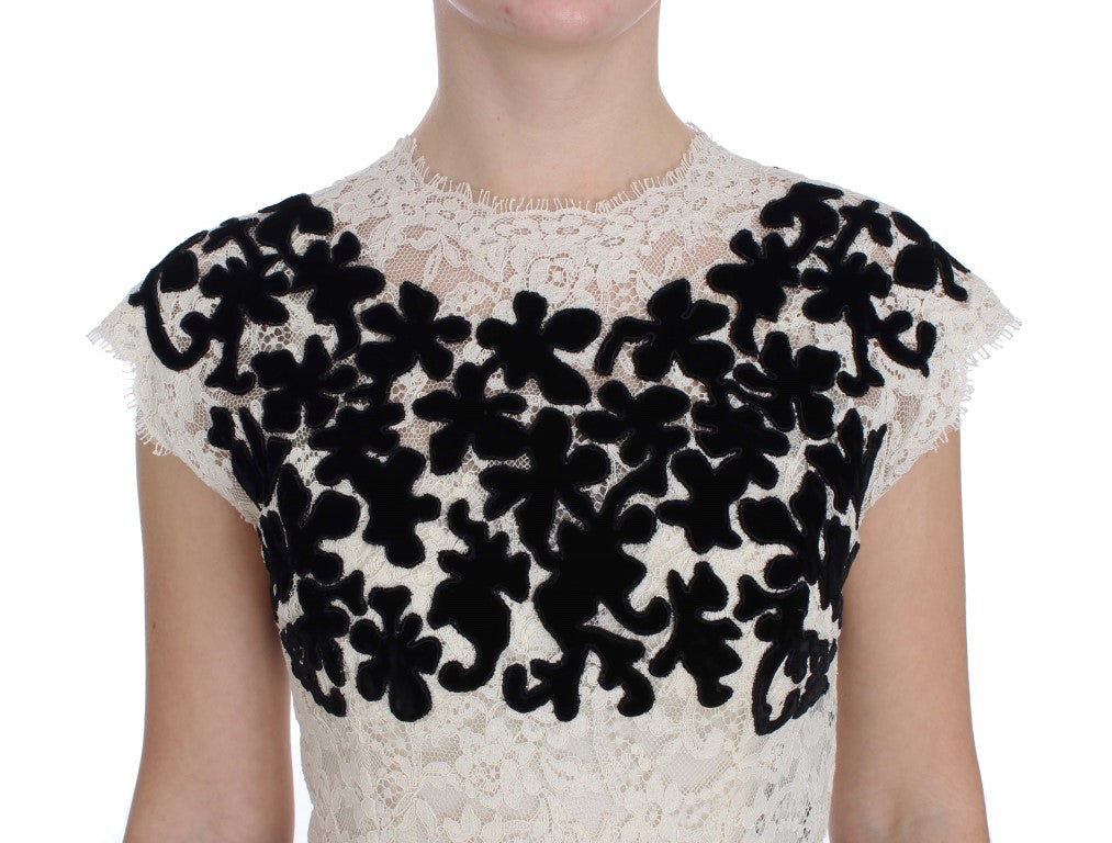 Dolce & Gabbana Ricamo Floral Lace Long Ball Maxi Dress