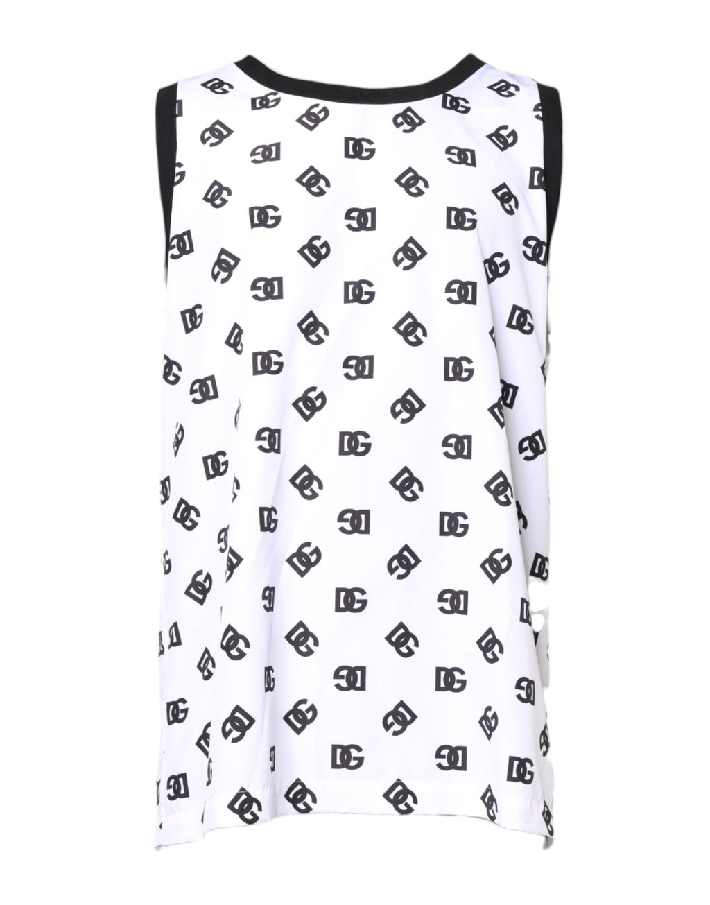Dolce & Gabbana White Sleeveless DG Logo Polyester T-Shirt