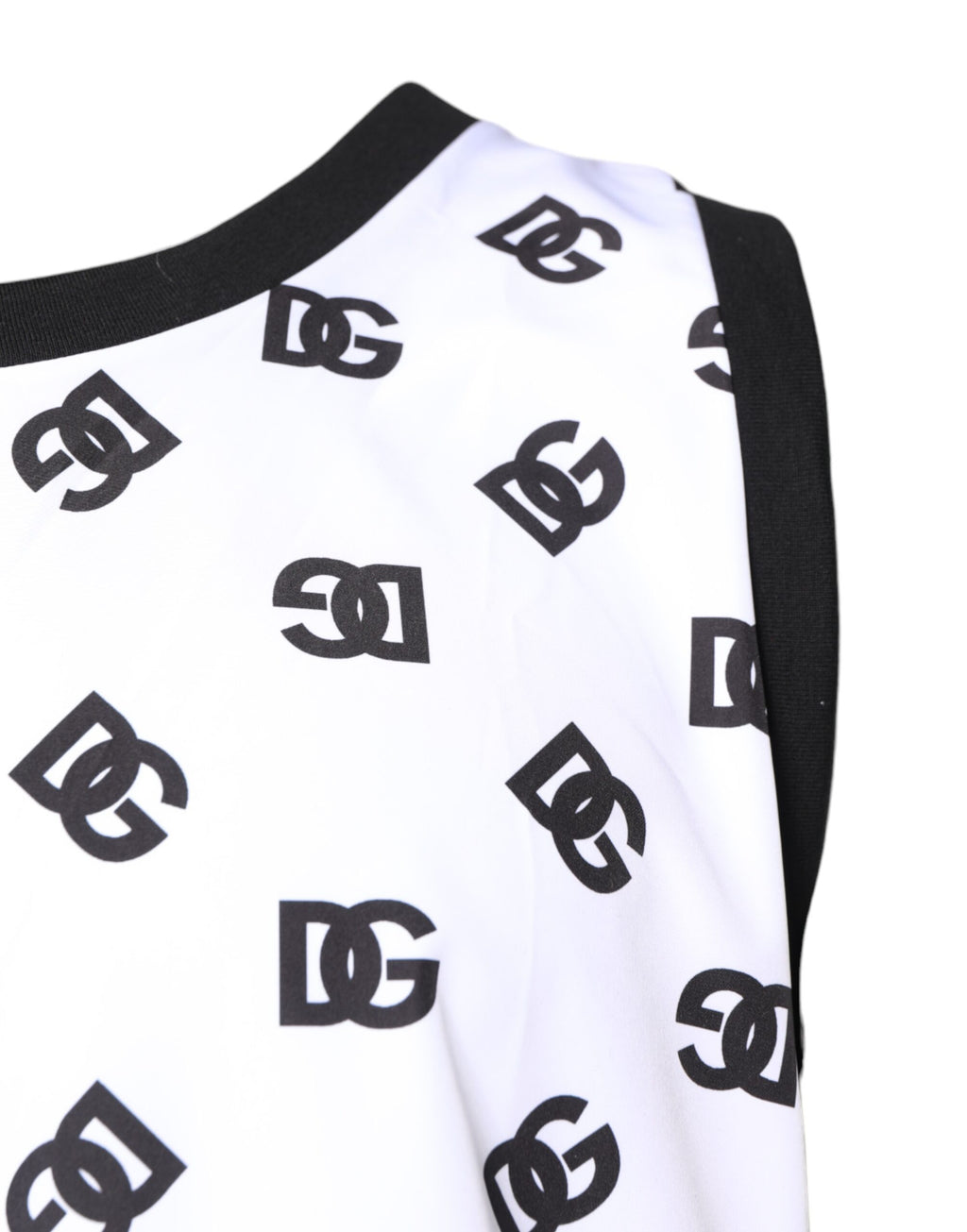 Dolce & Gabbana White Sleeveless DG Logo Polyester T-Shirt