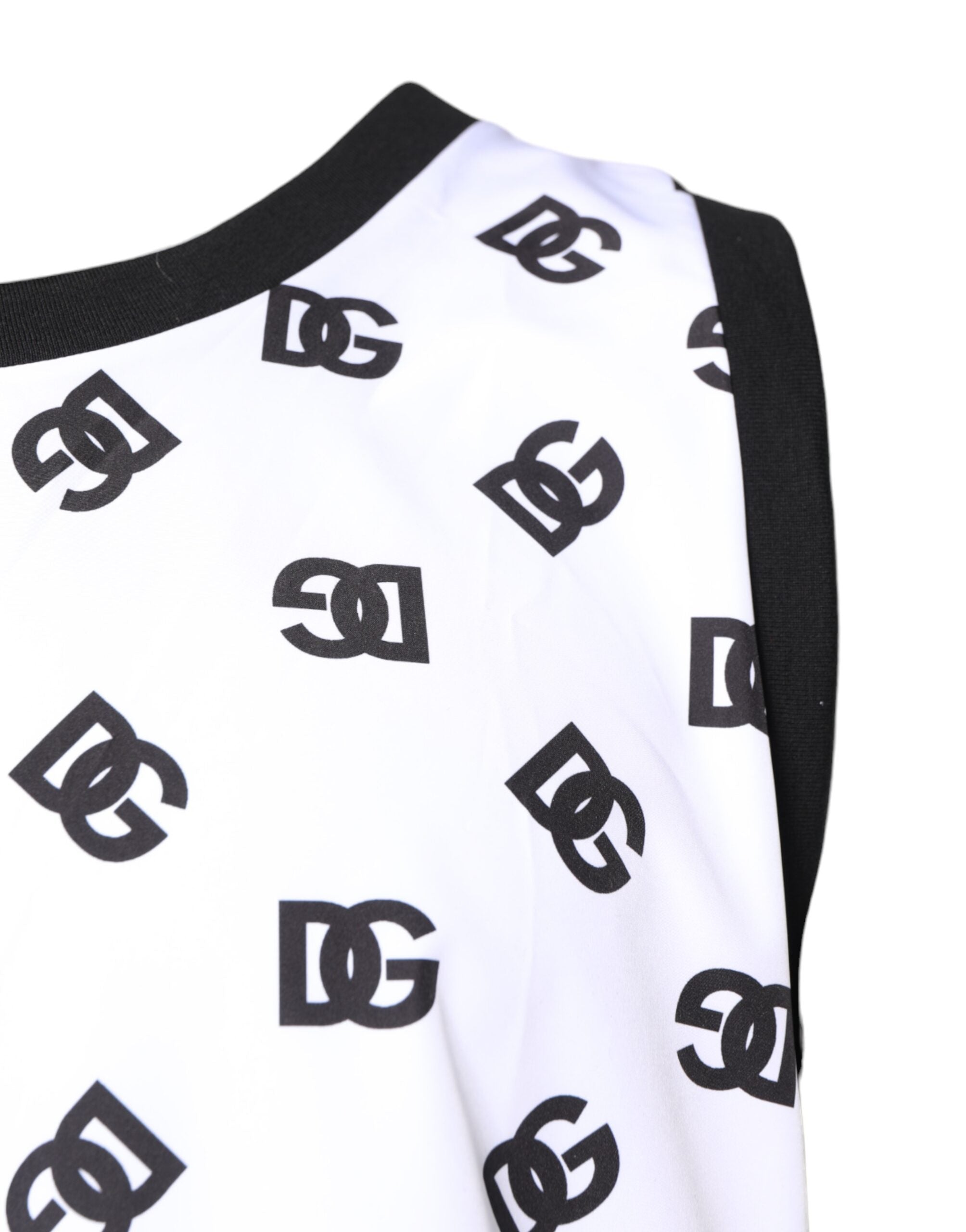 Dolce & Gabbana White Sleeveless DG Logo Polyester T-Shirt