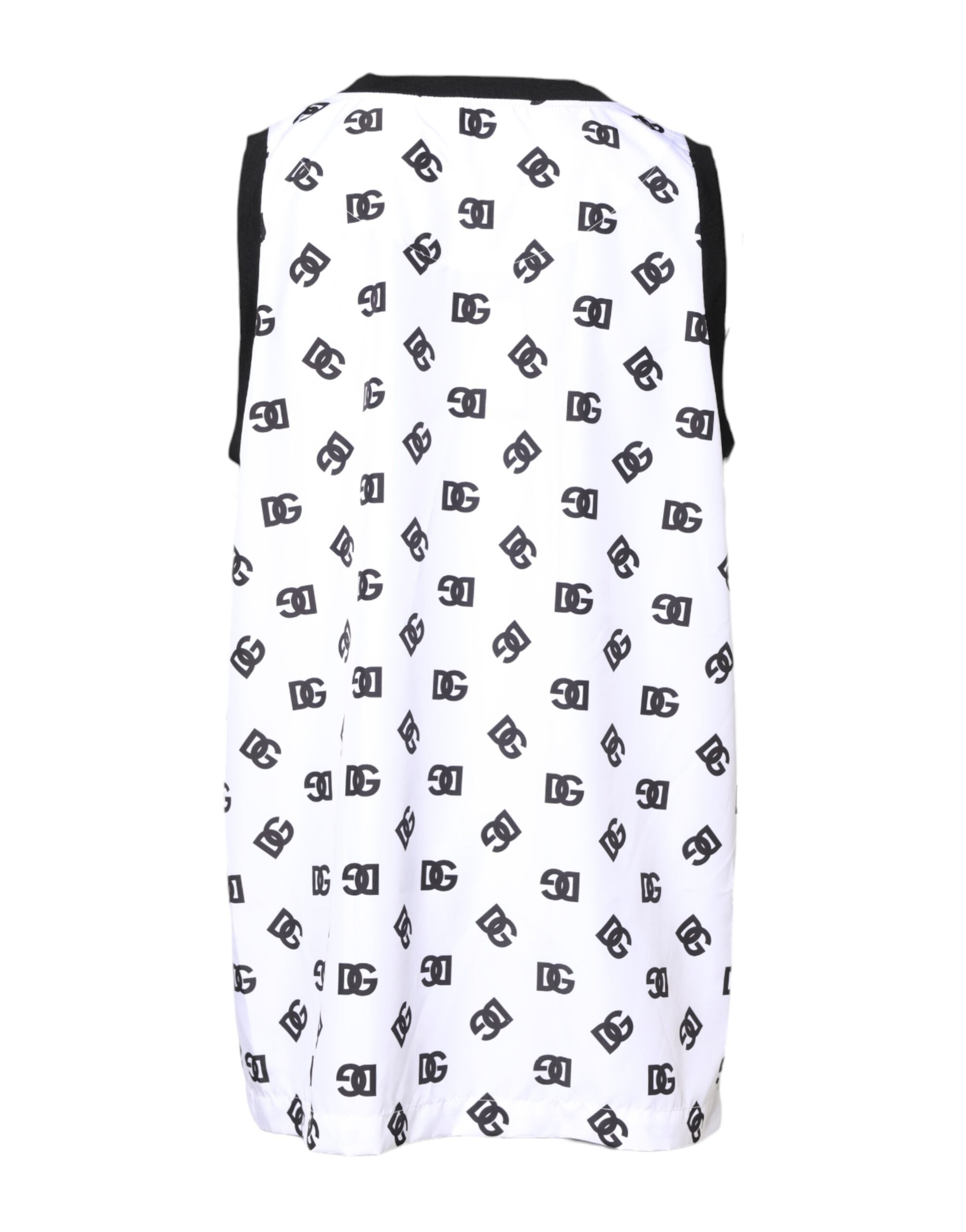 Dolce & Gabbana White Sleeveless DG Logo Polyester T-Shirt