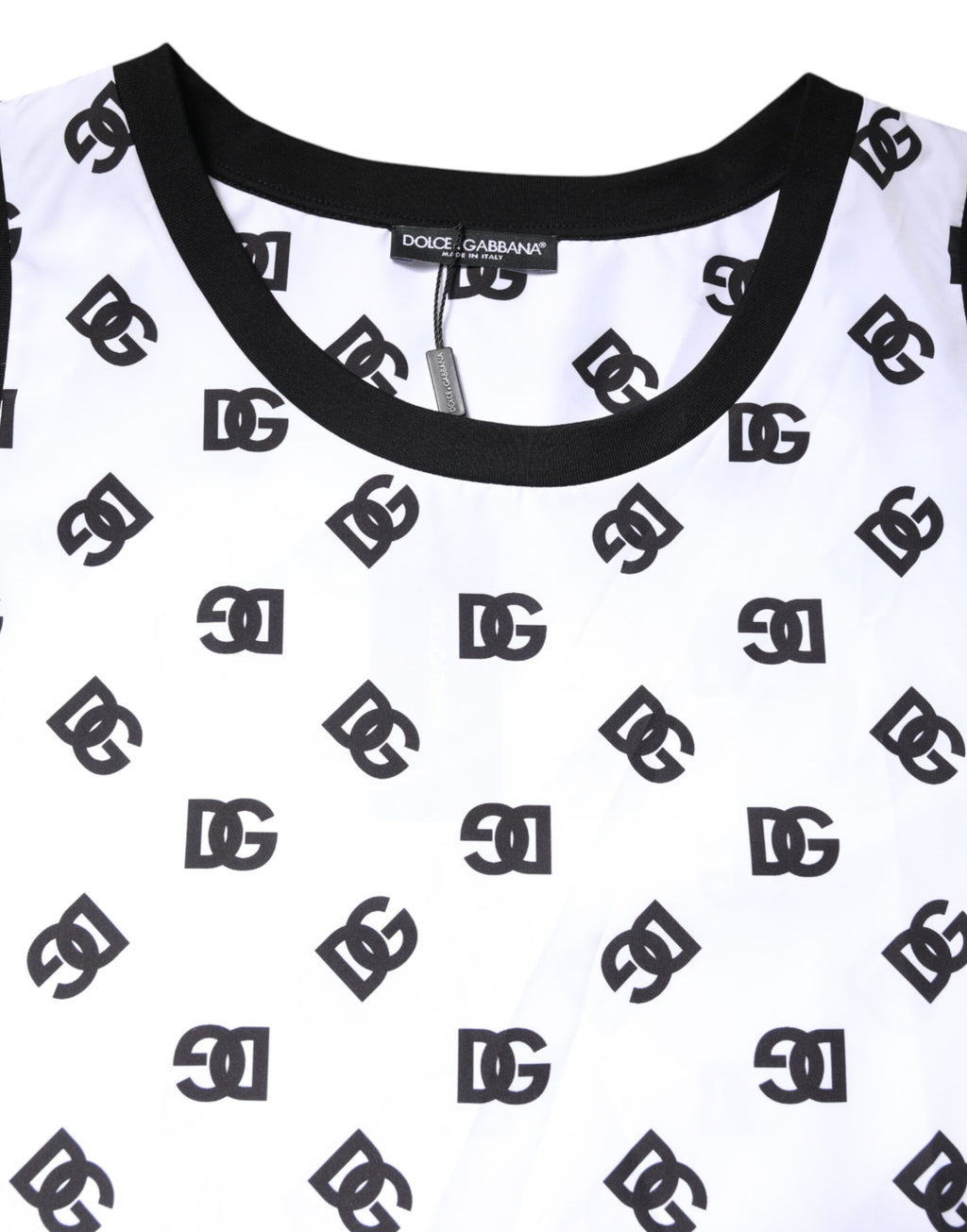 Dolce & Gabbana White Sleeveless DG Logo Polyester T-Shirt