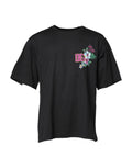 Dolce & Gabbana Black Floral Print Crew-Neck DG T-Shirt