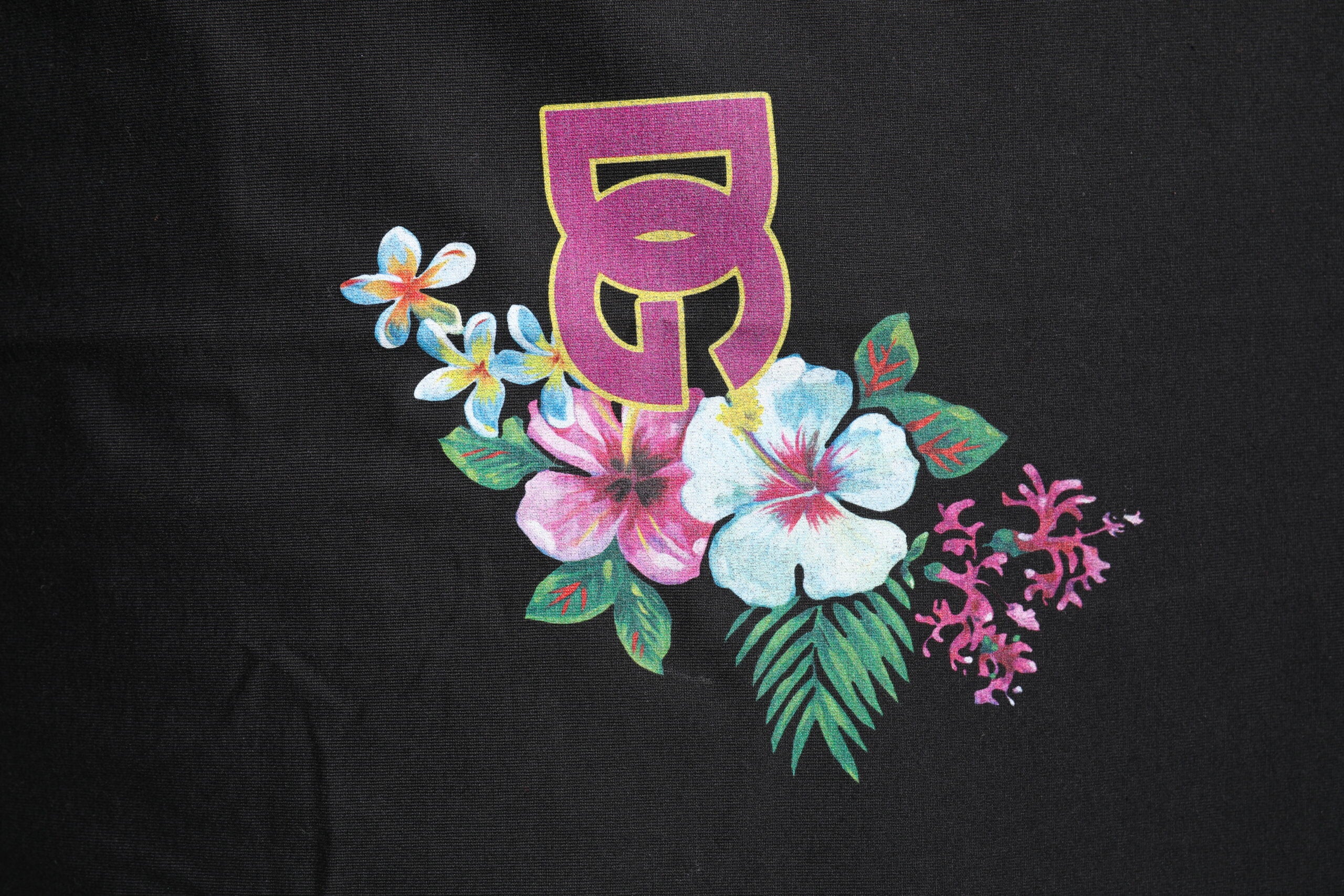 Dolce & Gabbana Black Floral Print Crew-Neck DG T-Shirt
