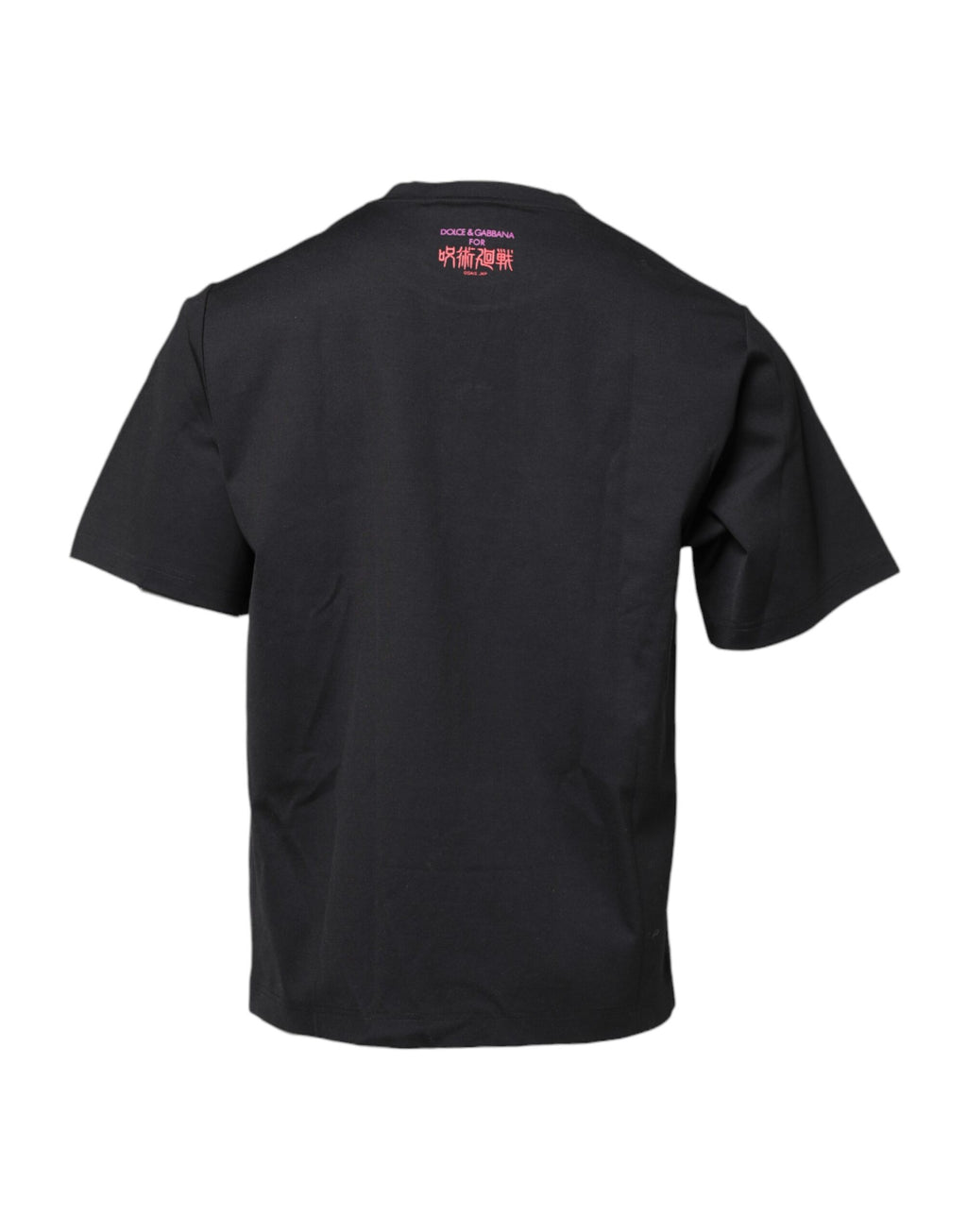Dolce & Gabbana Schwarzes T-Shirt mit Rundhalsausschnitt und Grafikdruck aus Baumwolle