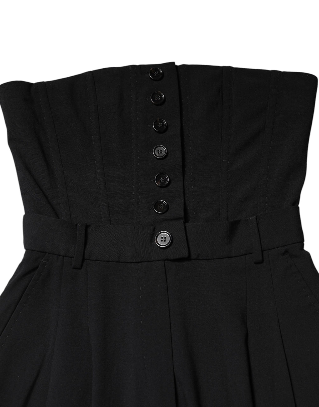 Dolce & Gabbana Black Strapless Wool Jumpsuit Dress