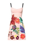 Dolce & Gabbana Pink Floral Spaghetti Strap Mini Dress