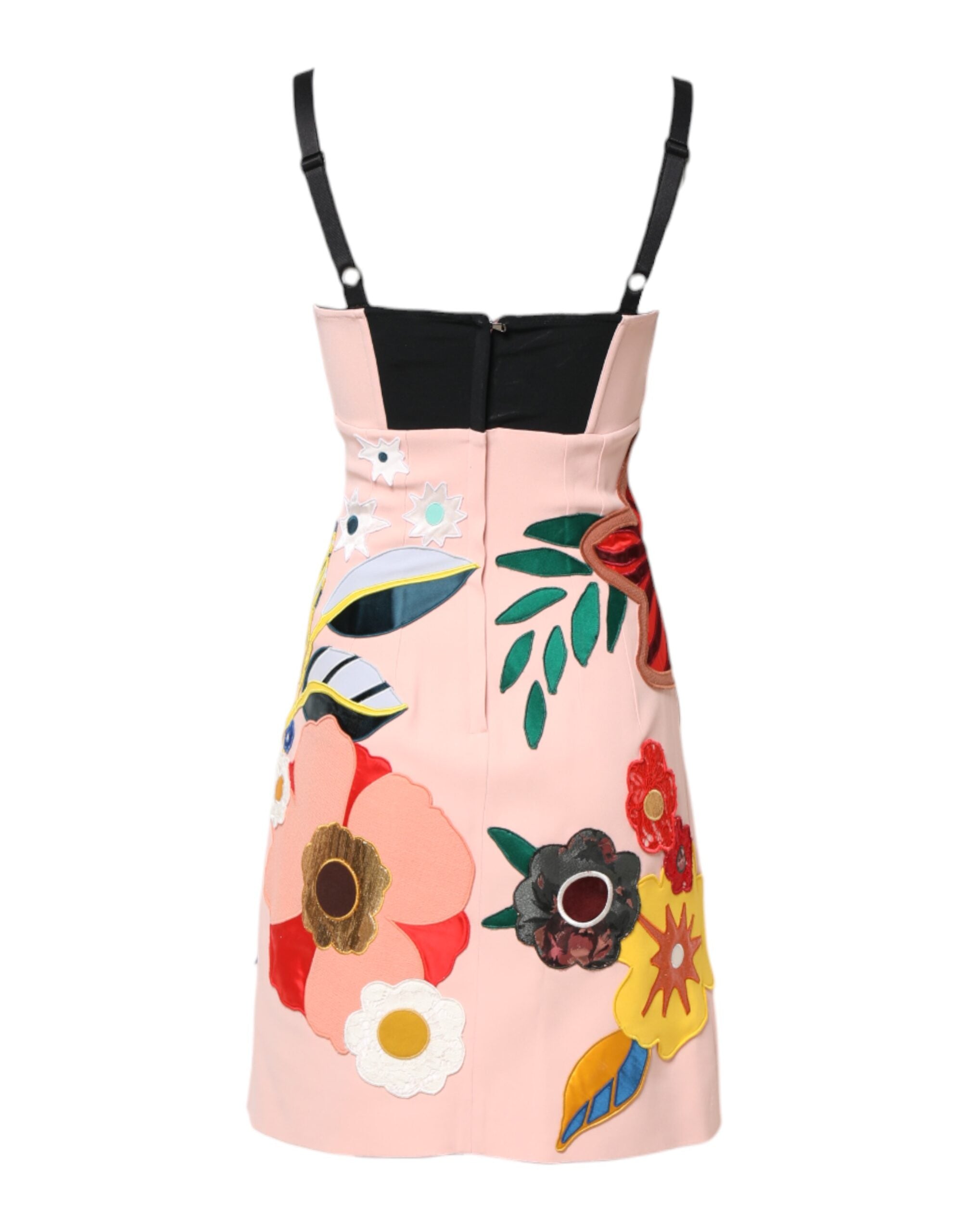 Dolce & Gabbana Pink Floral Spaghetti Strap Mini Dress