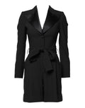 Dolce & Gabbana Schwarzer Woll-Jumpsuit Kleid Frauen Mantel Jacke