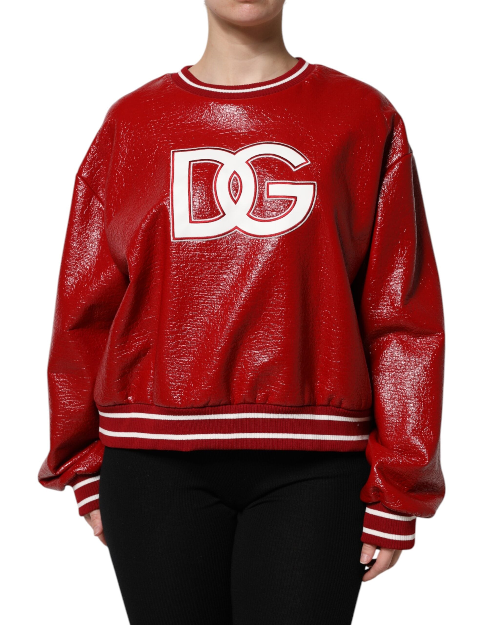 Dolce & Gabbana Red Wool Pullover with DG-Logo Embroidery