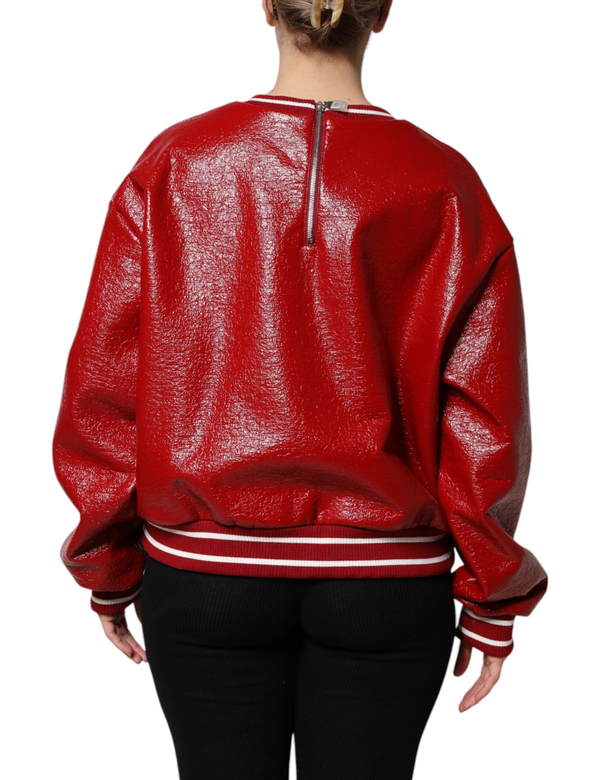 Dolce & Gabbana Red Wool Pullover with DG-Logo Embroidery