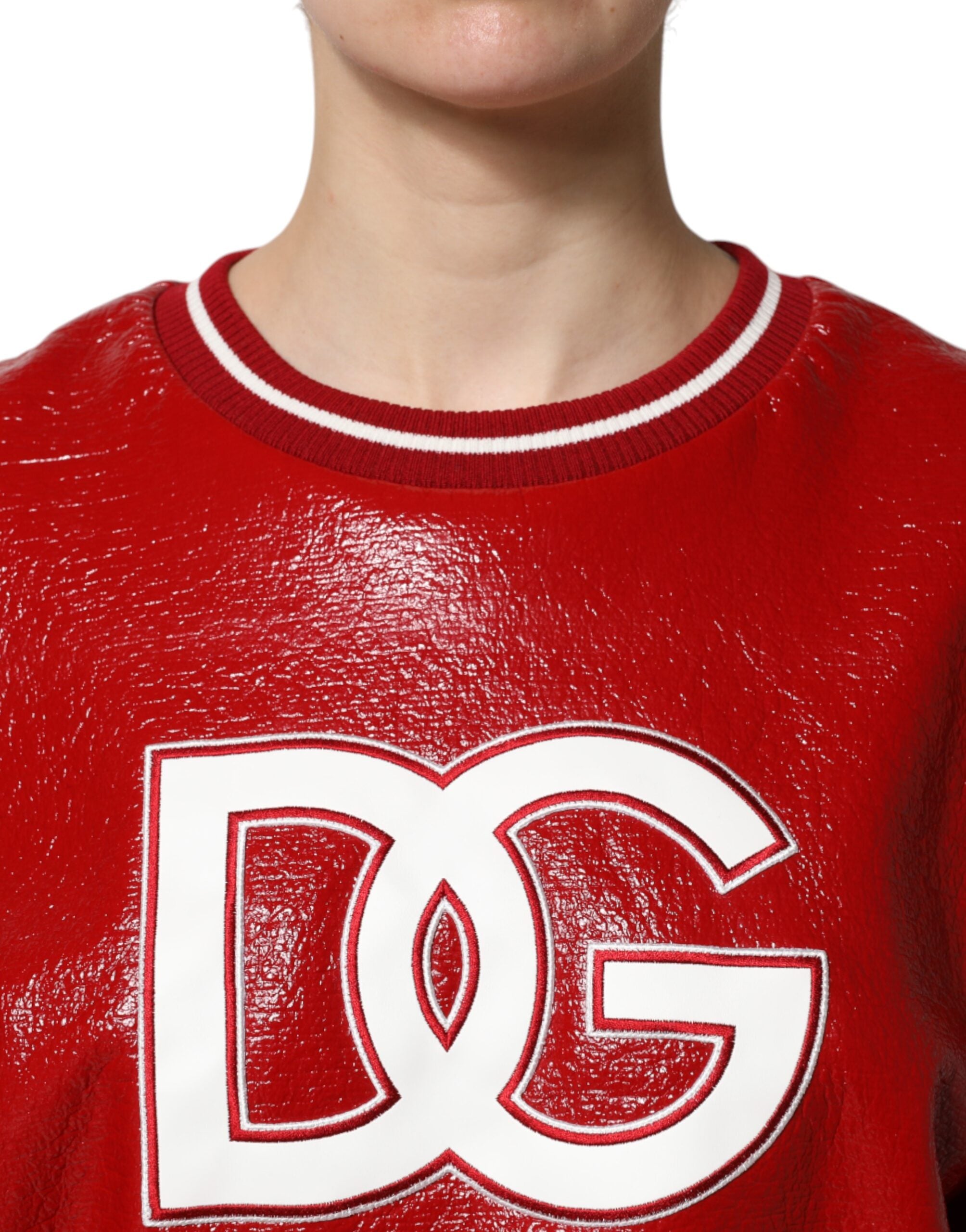 Dolce & Gabbana Red Wool Pullover with DG-Logo Embroidery