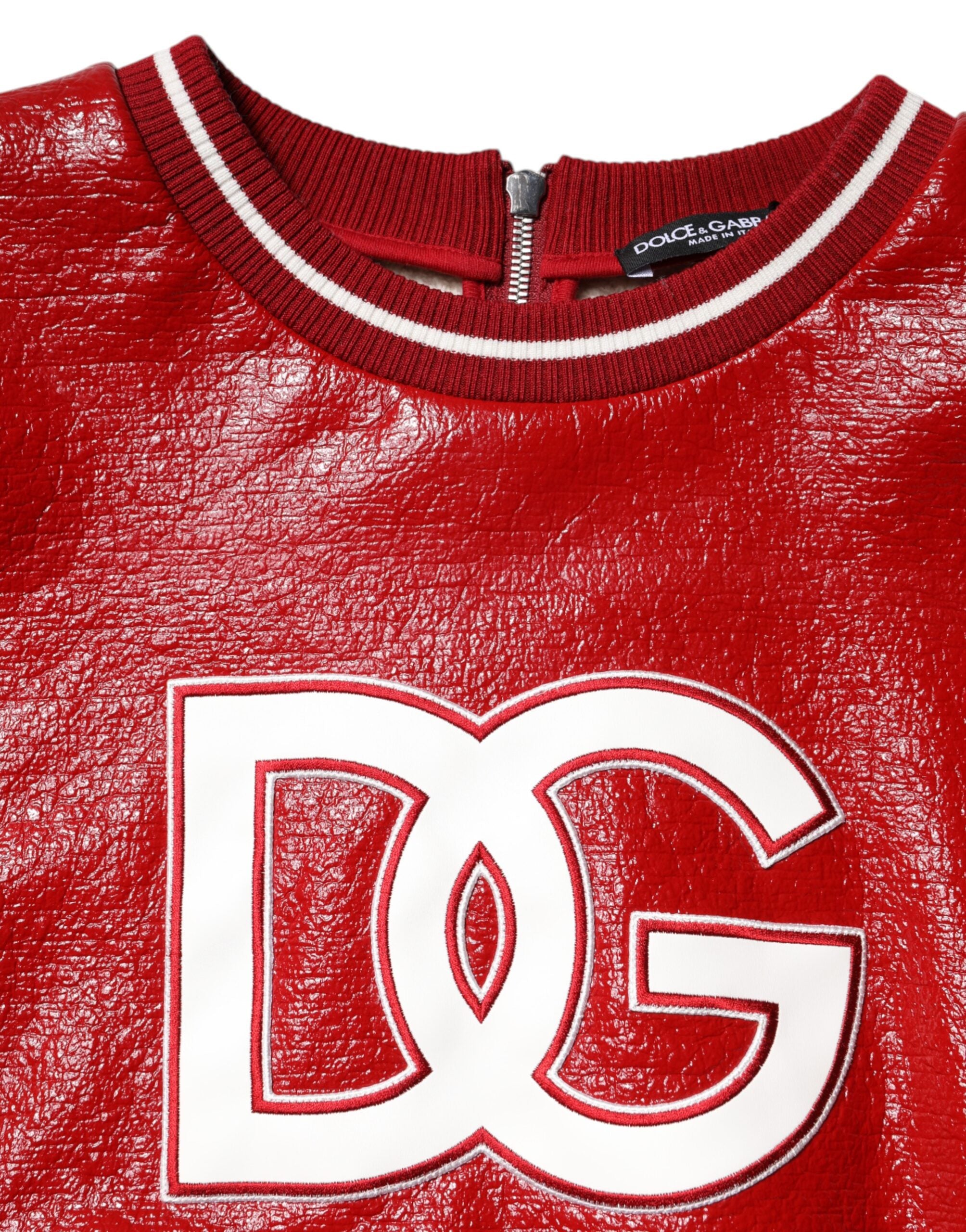 Dolce & Gabbana Red Wool Pullover with DG-Logo Embroidery