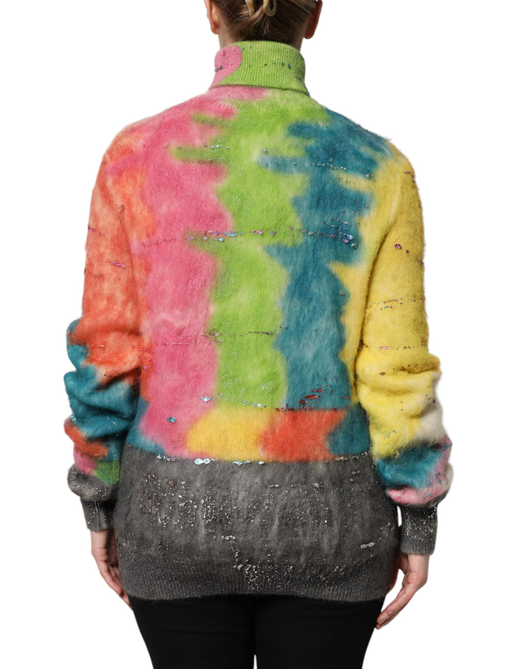 Dolce & Gabbana Multicolor Mohair Turtleneck Sweater