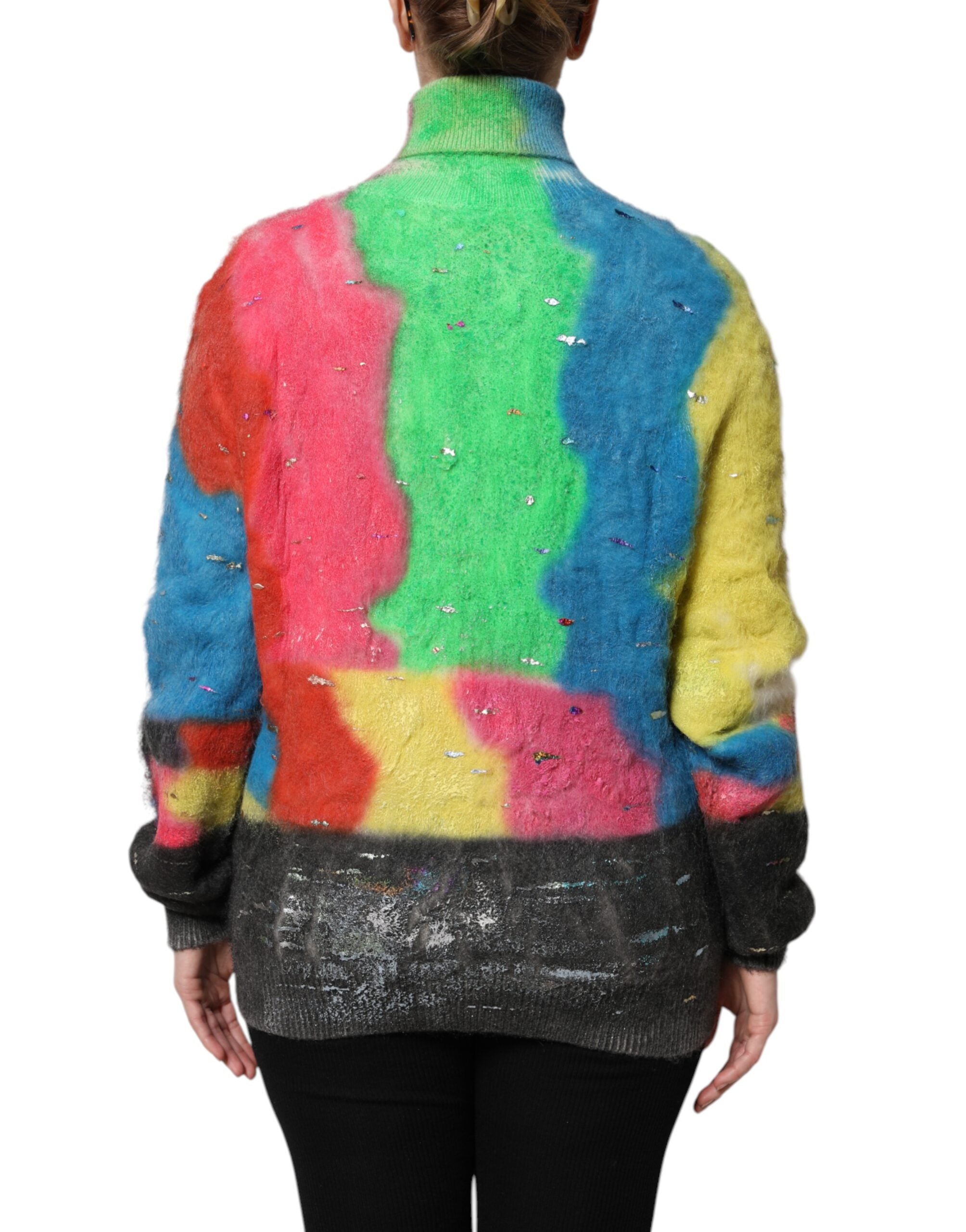 Dolce & Gabbana Multicolor Mohair Turtleneck Sweater
