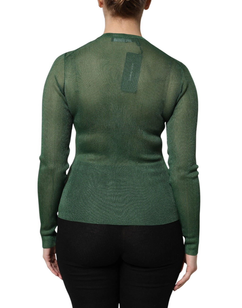 Dolce & Gabbana Green Polyester Long Sleeve Jumper