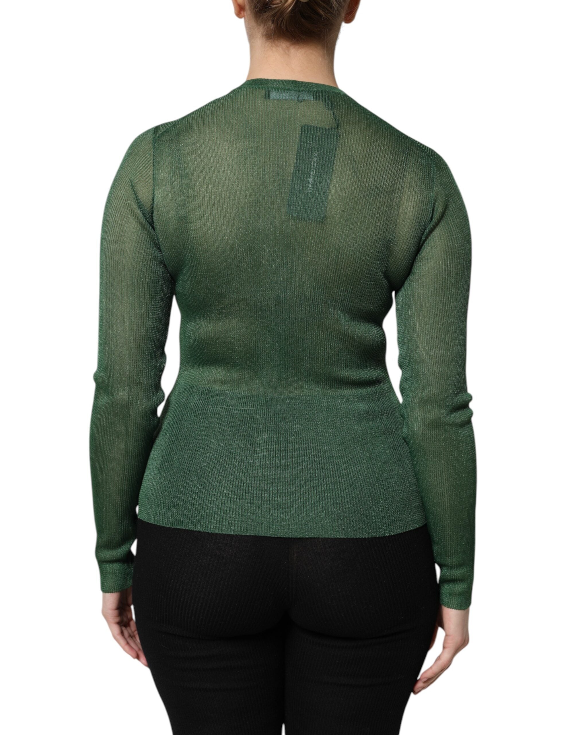 Dolce & Gabbana Green Polyester Long Sleeve Jumper