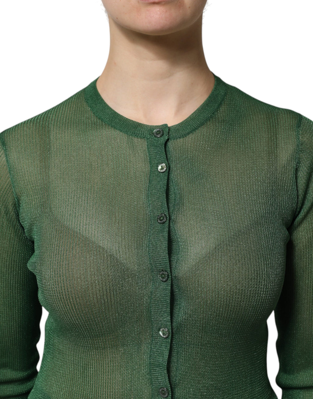 Dolce & Gabbana Green Polyester Long Sleeve Jumper