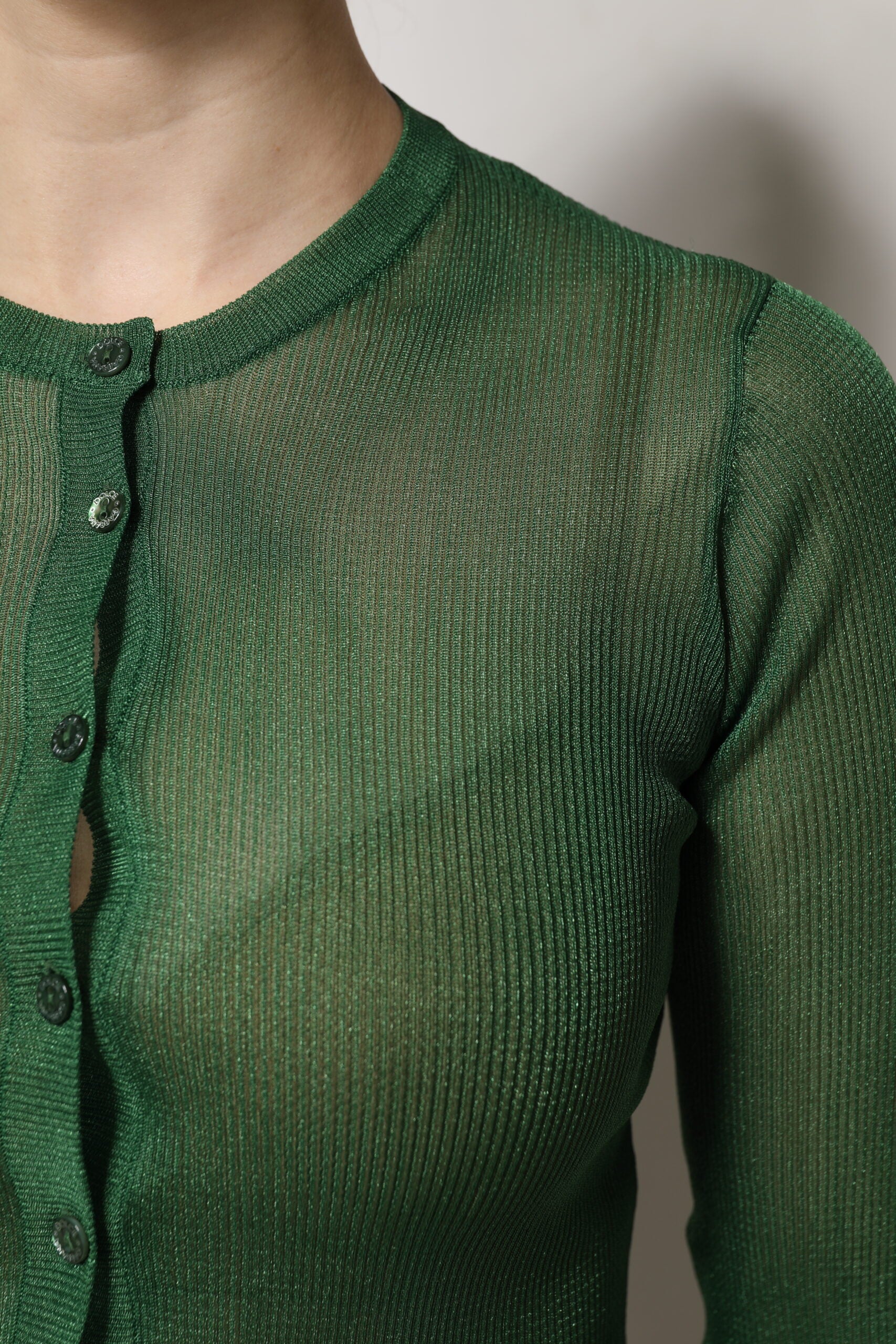 Dolce & Gabbana Green Polyester Long Sleeve Jumper