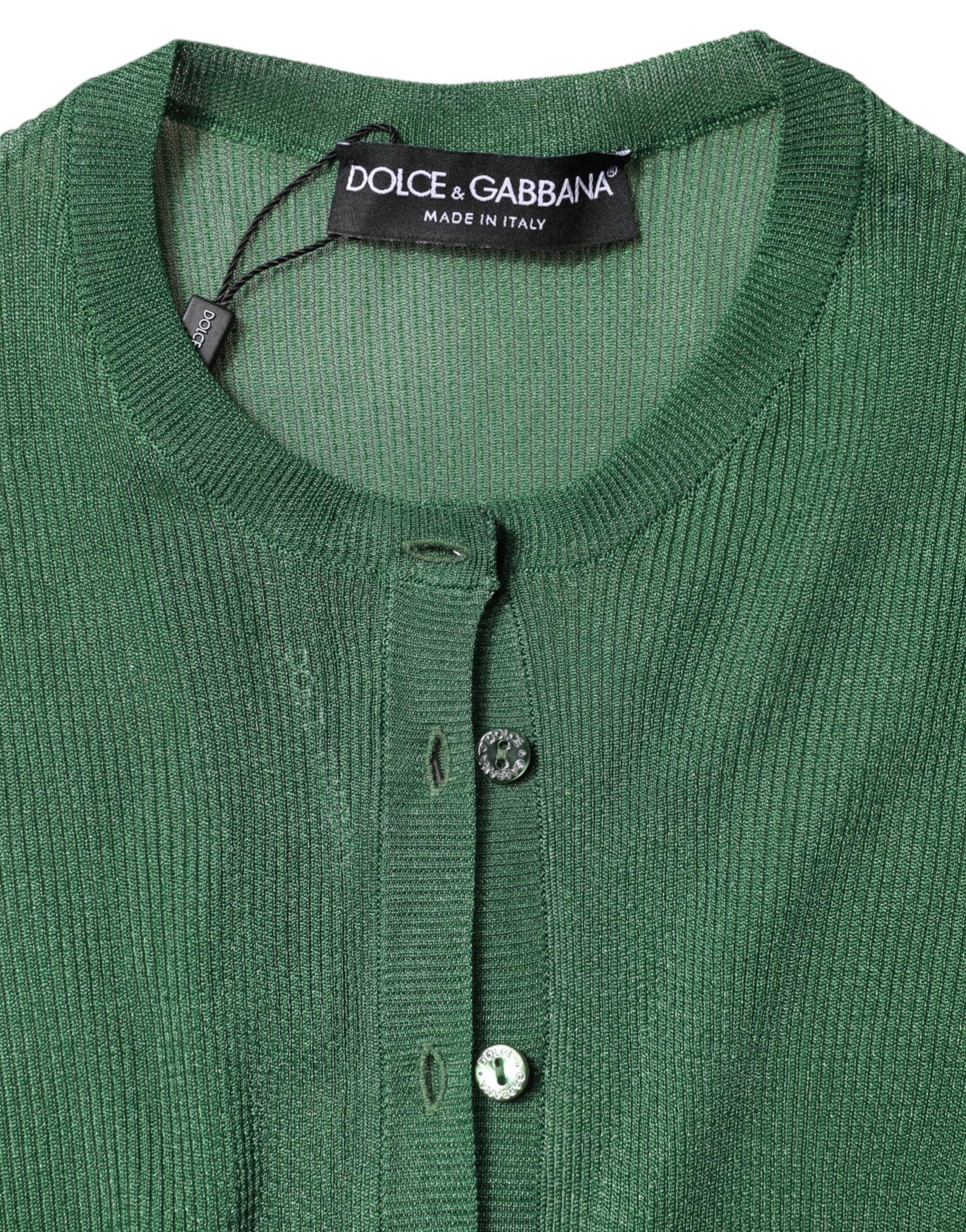 Dolce & Gabbana Green Polyester Long Sleeve Jumper
