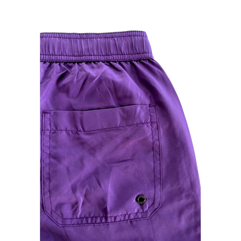 Trussardi Beachwear Purple Polyester Swim Trunks