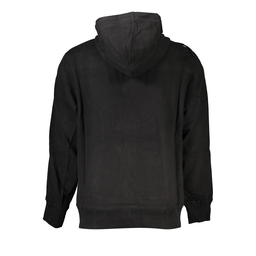 Calvin Klein Schwarzer Baumwollpullover für Männer mit Kapuze und Taschen