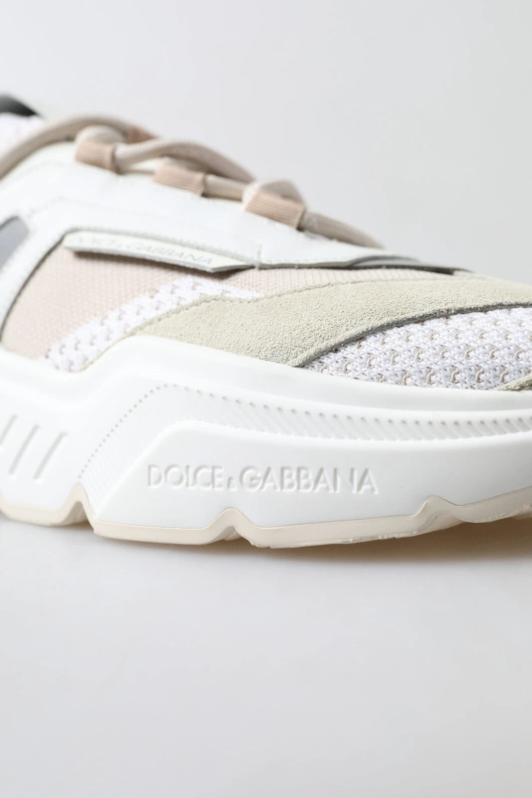Dolce & Gabbana Sneakers White Beige Leather Sport DAYMASTER Shoes