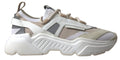 Dolce & Gabbana Turnschuhe Weiß Beige Leder Sport DAYMASTER Schuhe
