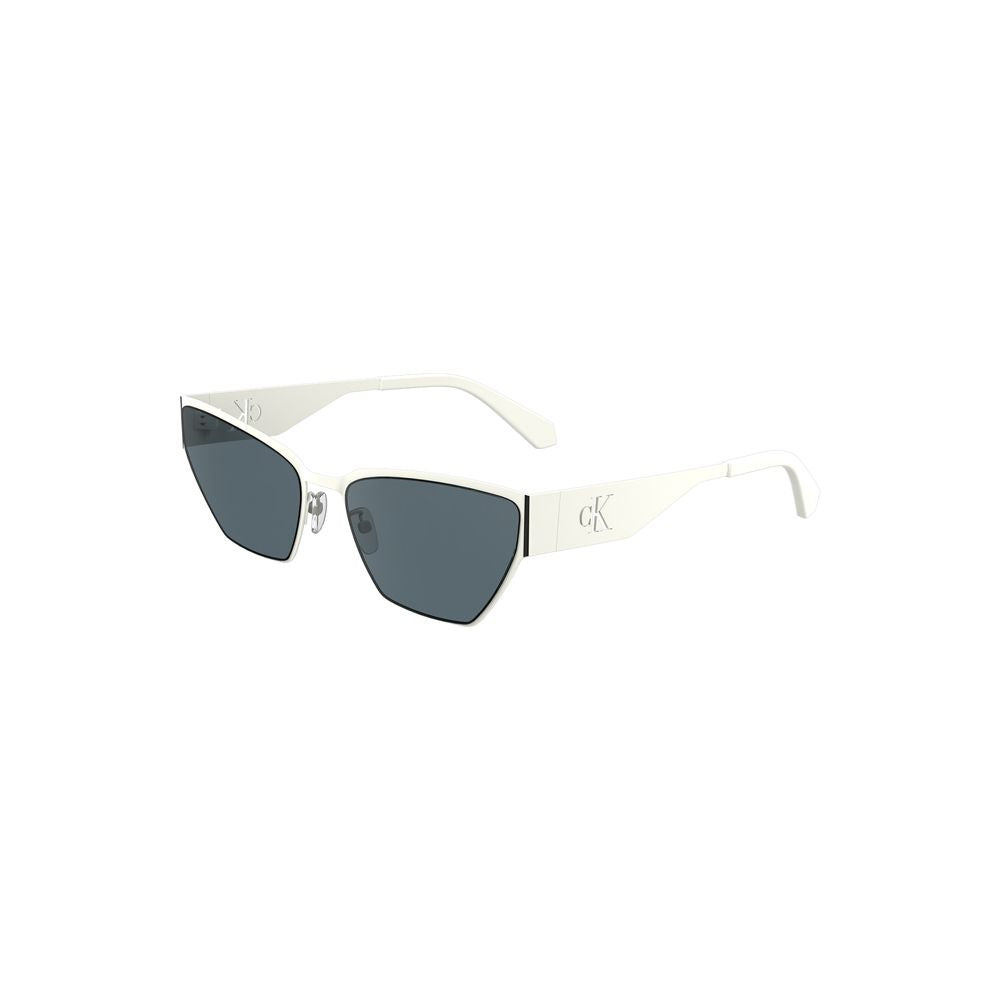 Calvin Klein Weiße Sonnenbrille mit Metallrahmen