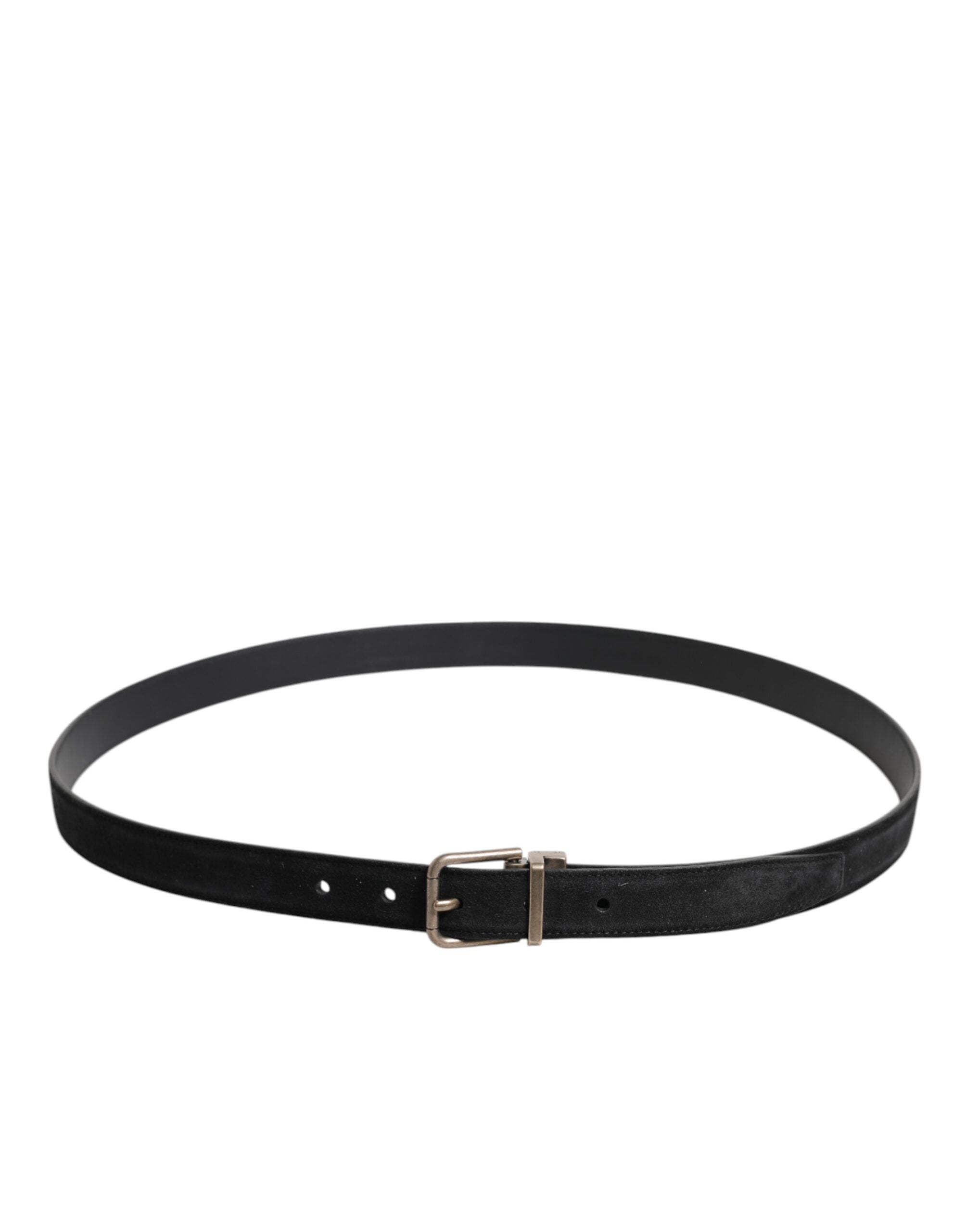 Dolce & Gabbana Classic black calf leather belt with metal buckle