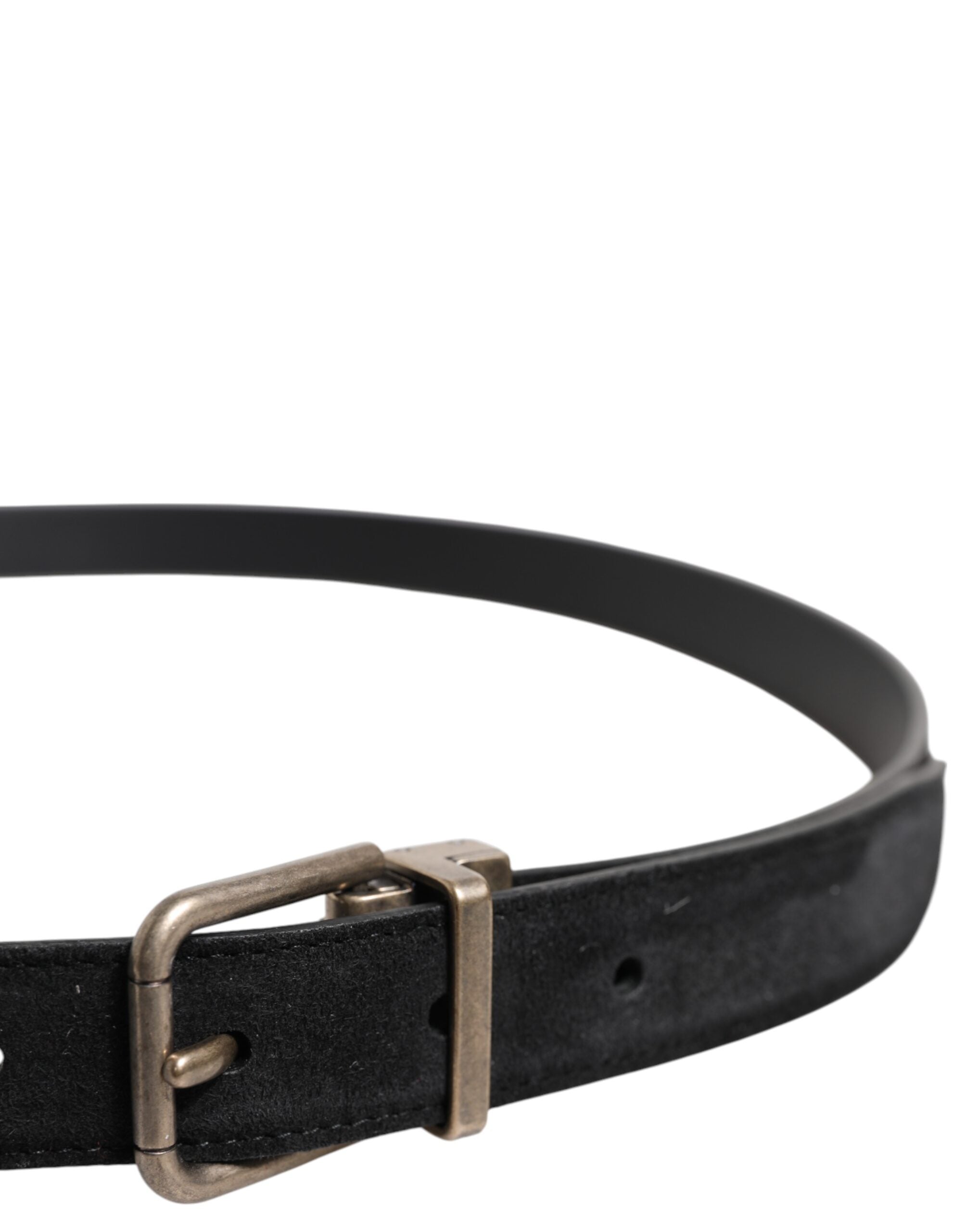 Dolce & Gabbana Classic black calf leather belt with metal buckle