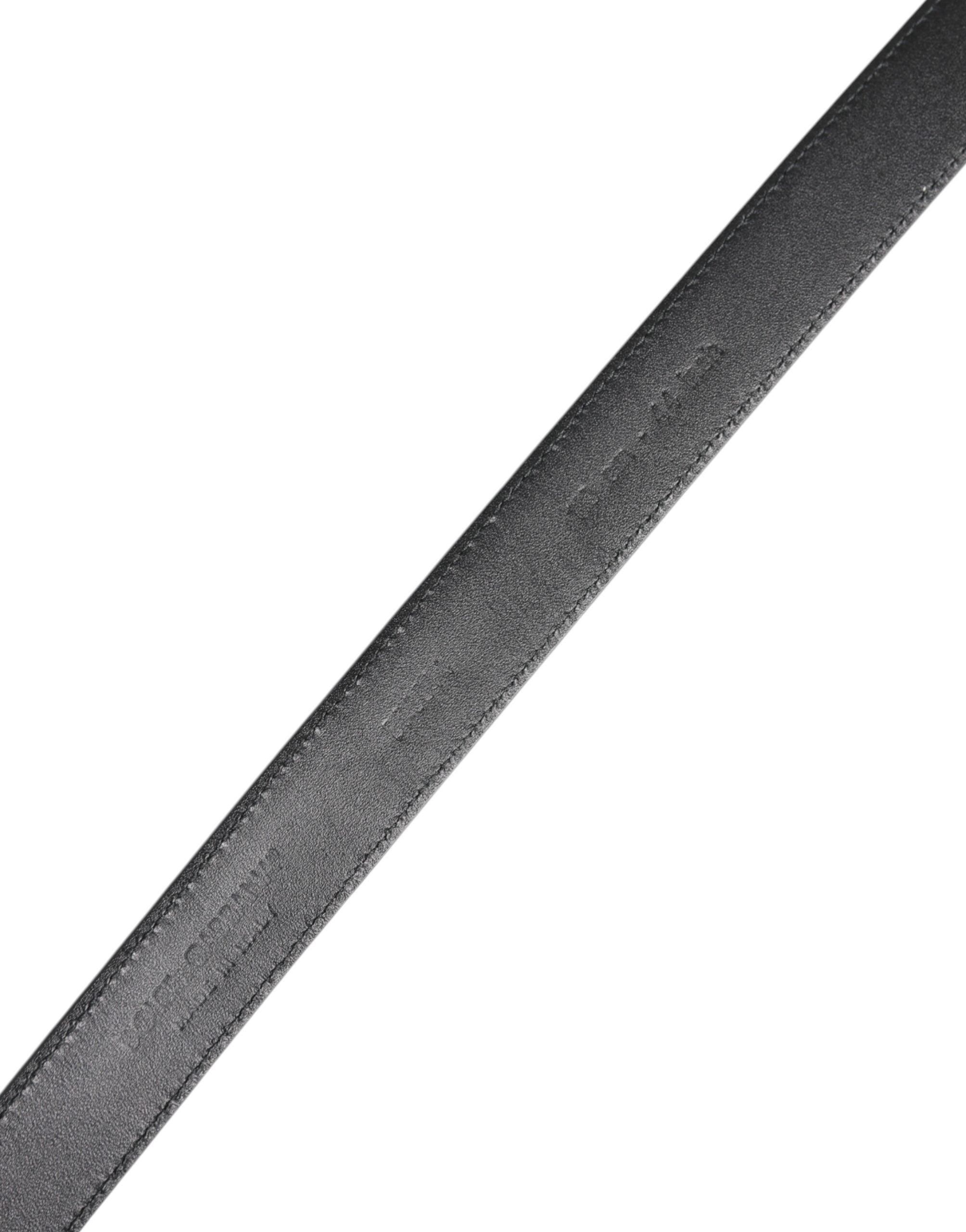 Dolce & Gabbana Classic black calf leather belt with metal buckle