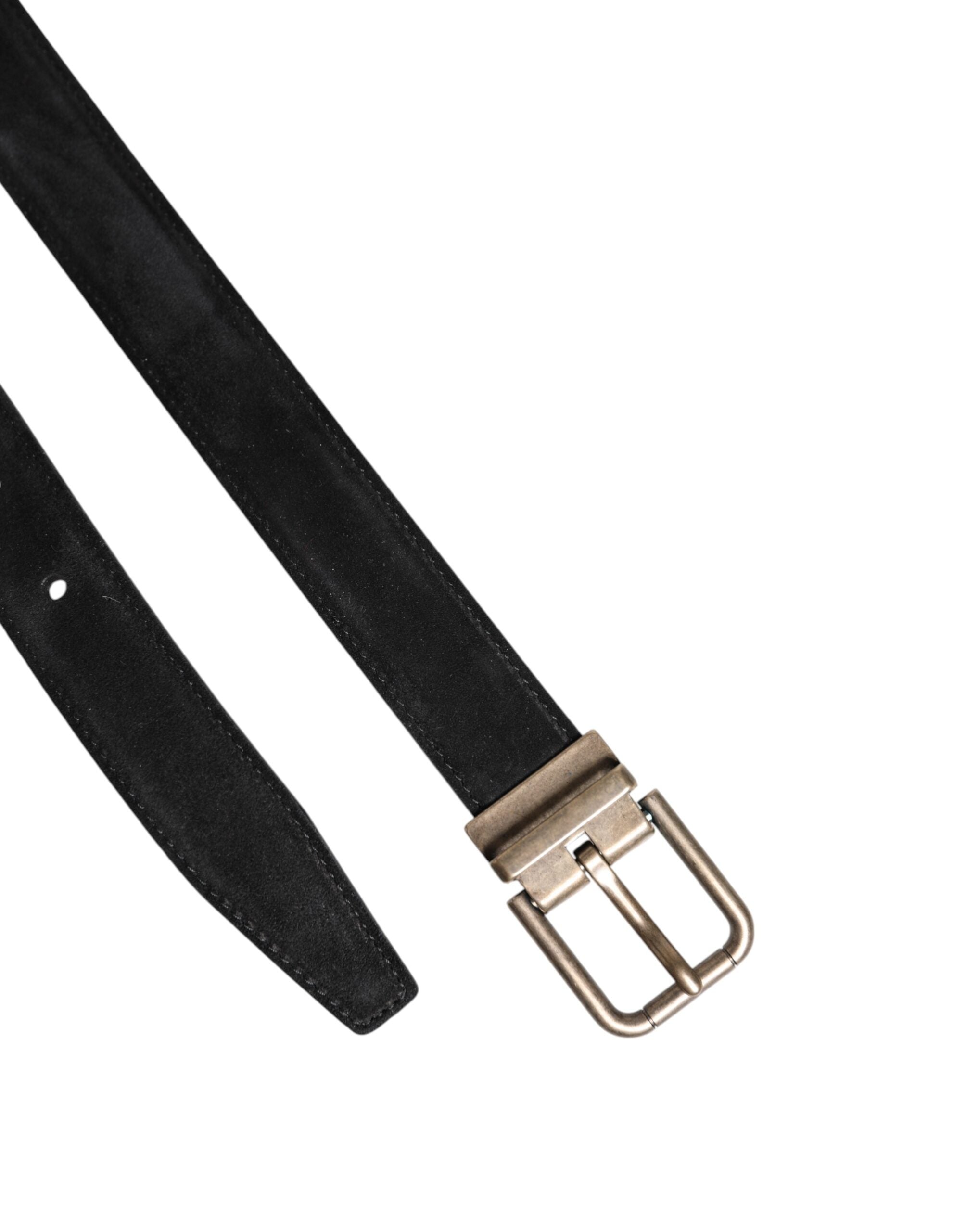 Dolce & Gabbana Classic black calf leather belt with metal buckle
