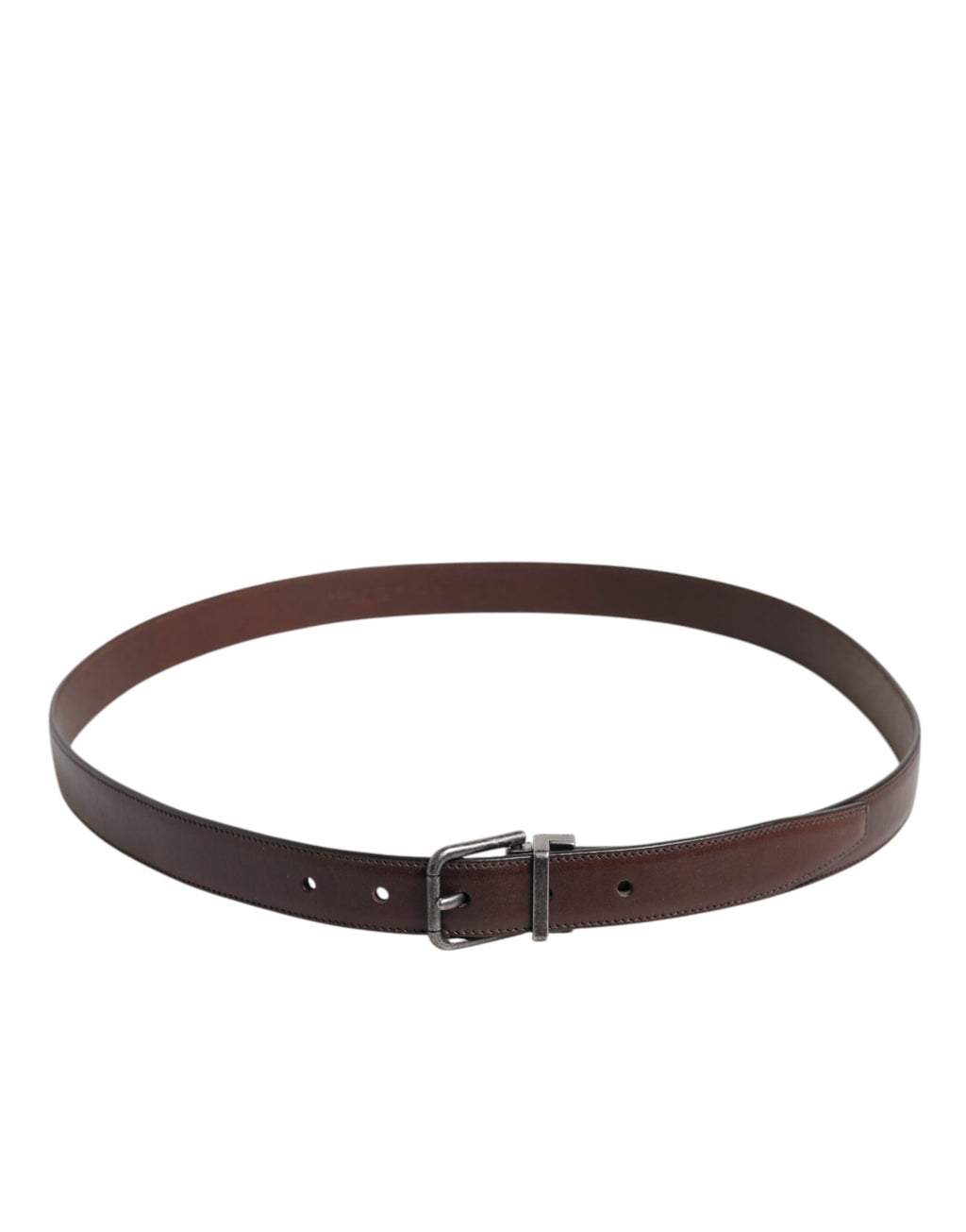 Dolce & Gabbana Brown Classic Calfskin Belt with Metal Buckle